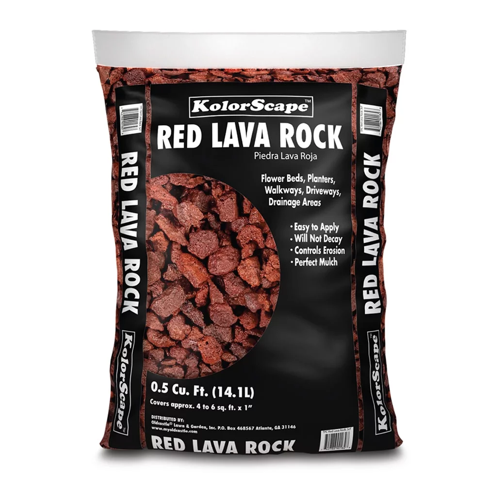 Kolorscapes Outdoor Decorative Stone Red Lava Rock .5CF