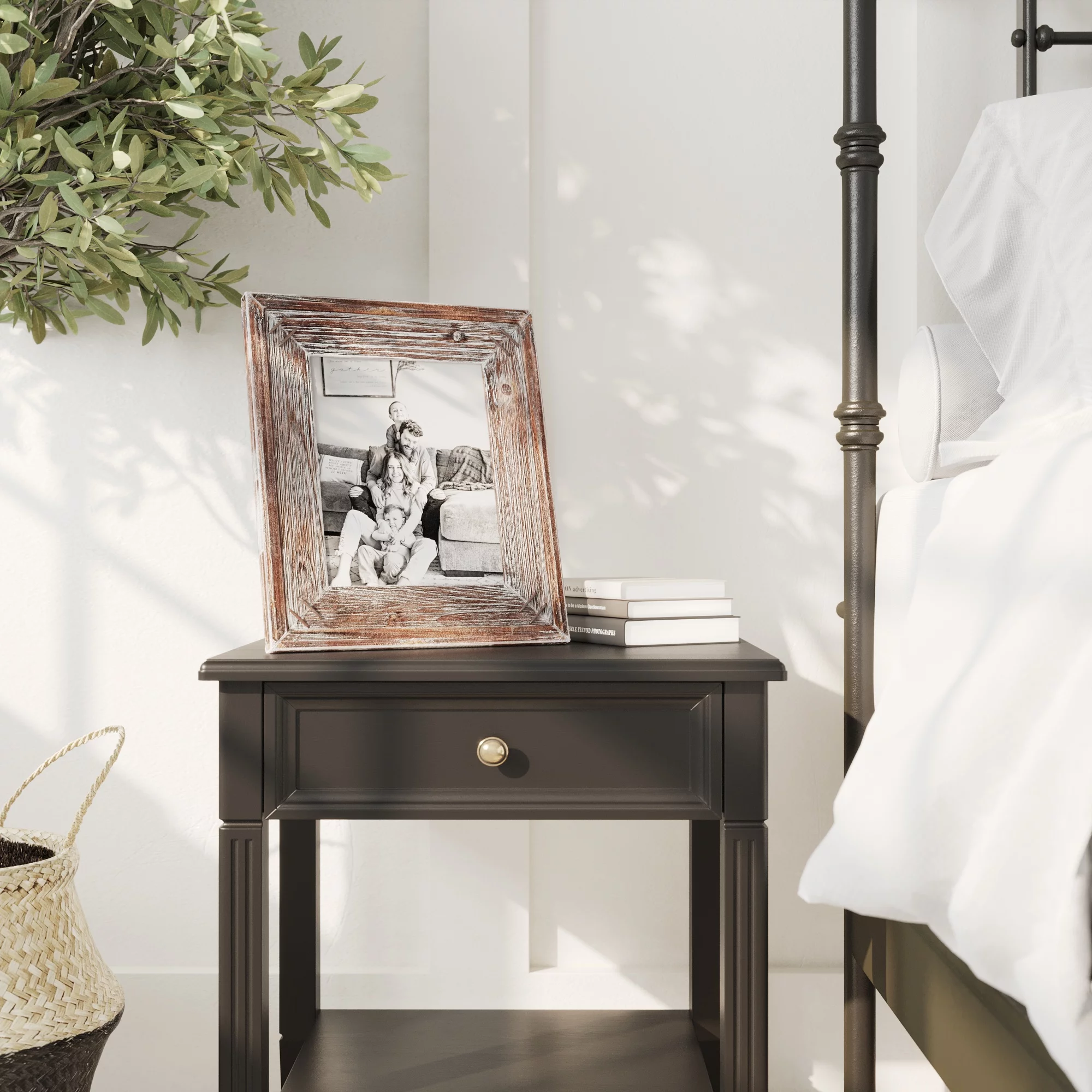 Barnyard Designs 8x10 Rustic Picture Frame Distressed Wood Picture Frame, Rustic Farmhouse Picture Frame, Vertical or Horizontal Display Tabletop Wall Hanging Farmhouse Frame, Brown, Set of 2