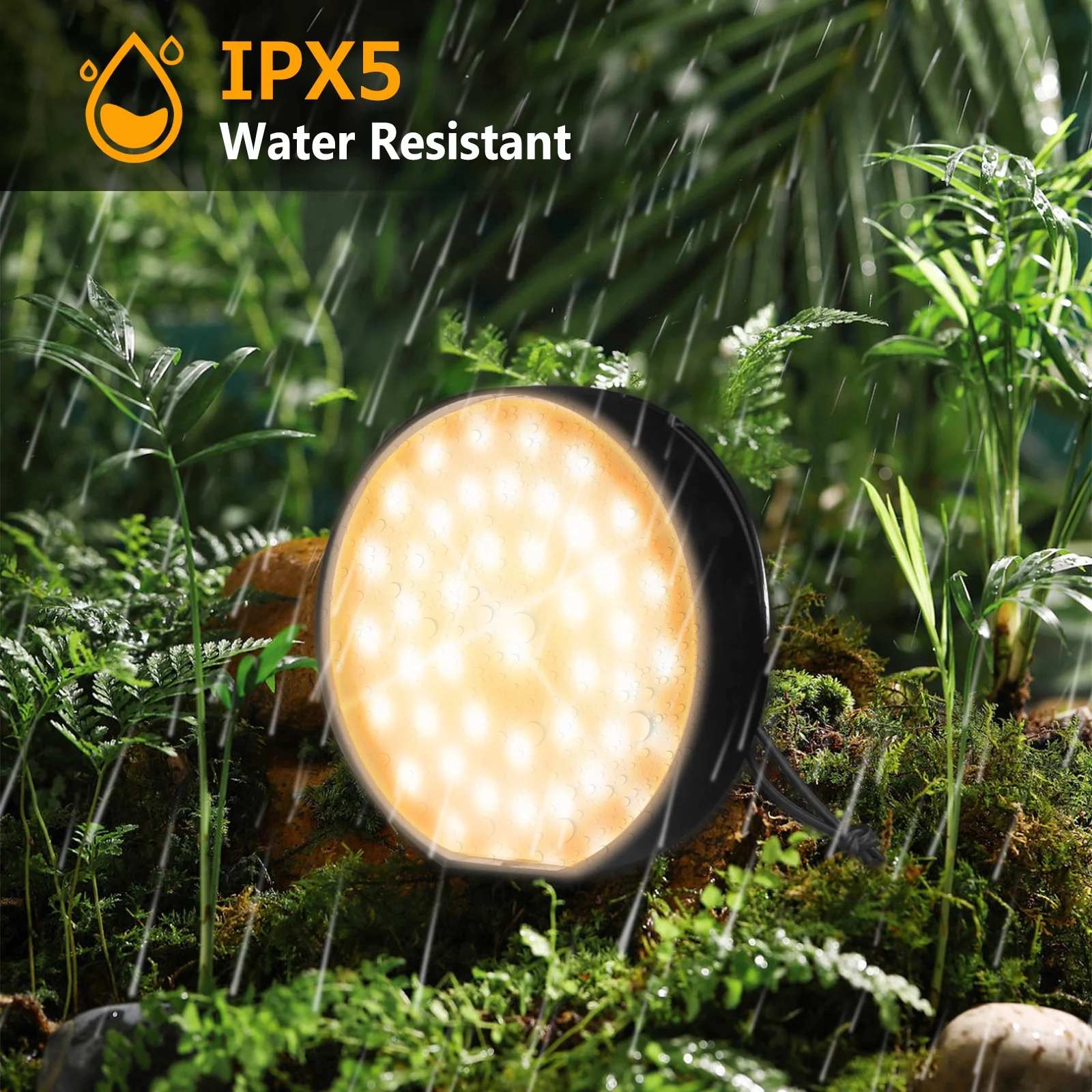 Yoobao LED Camping Lantern, 2 in 1 Solar Outdoor Camping Lights USB Rechargeable 4000mAh with 16.4FT String Lights IPX5 Waterproof for Tent Power Outage Emergency, Warm White