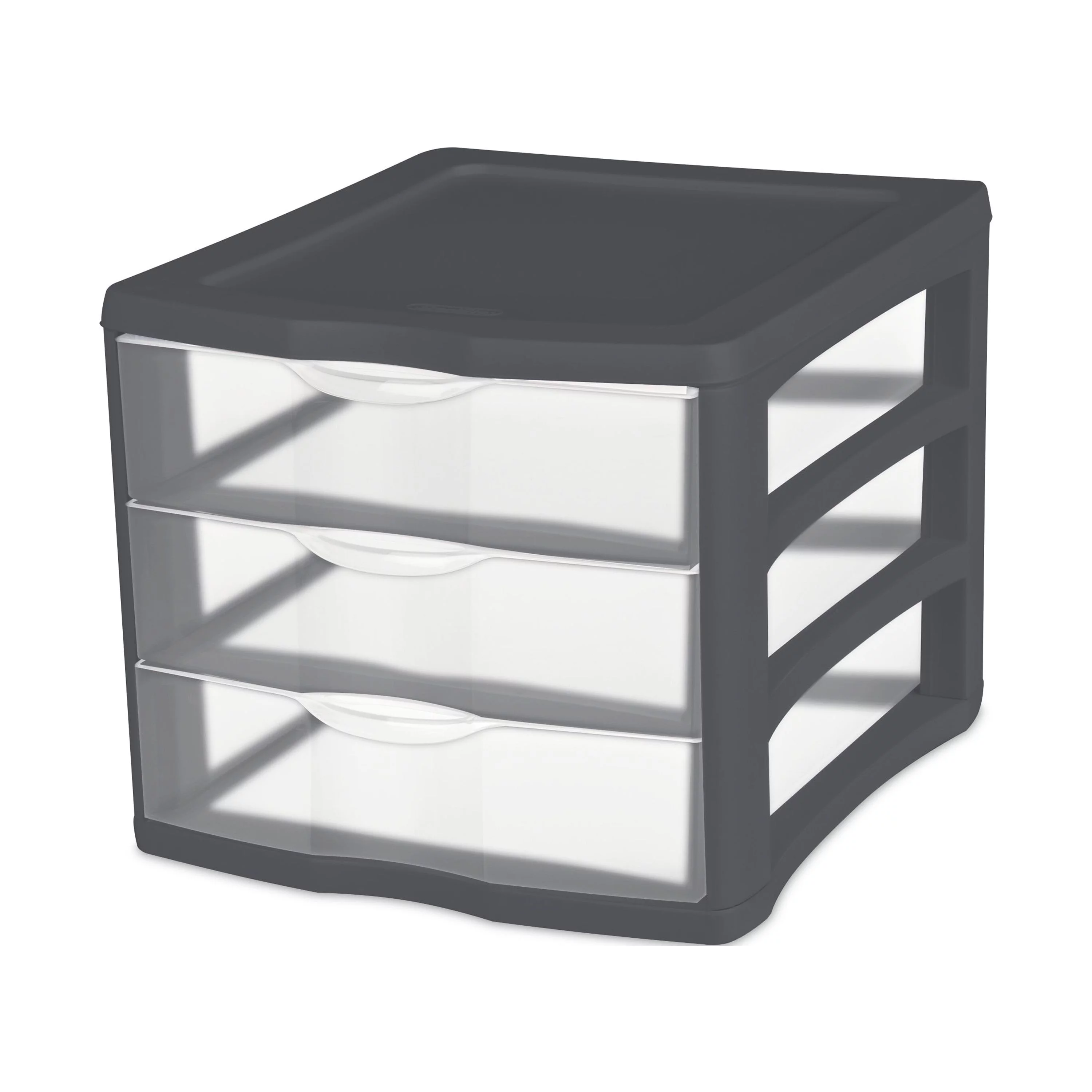 Sterilite 3 Drawer Unit Plastic, Gray Flannel, Set of 4