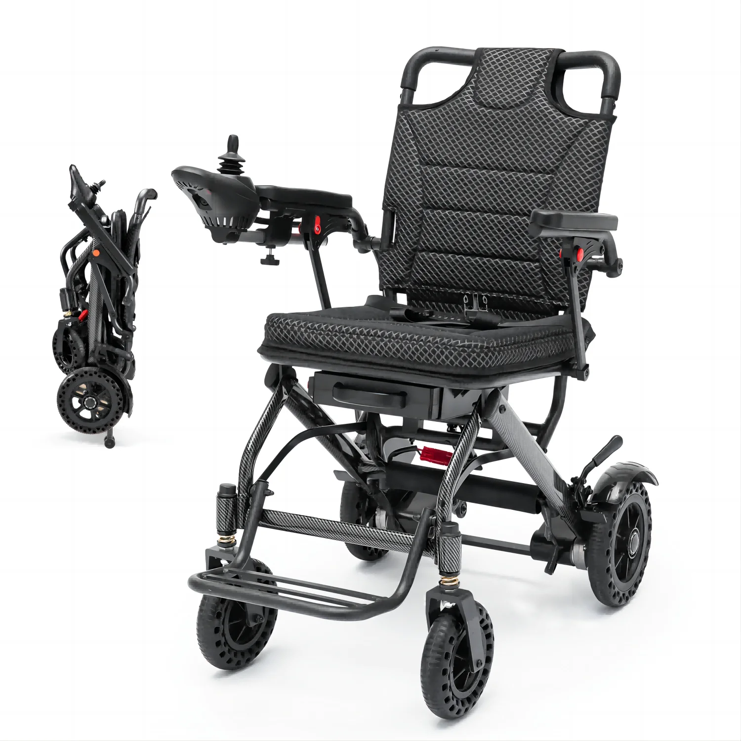 Furgle Electric Wheelchair Lightweight Folding Wheelchair for Adults Seniors Black