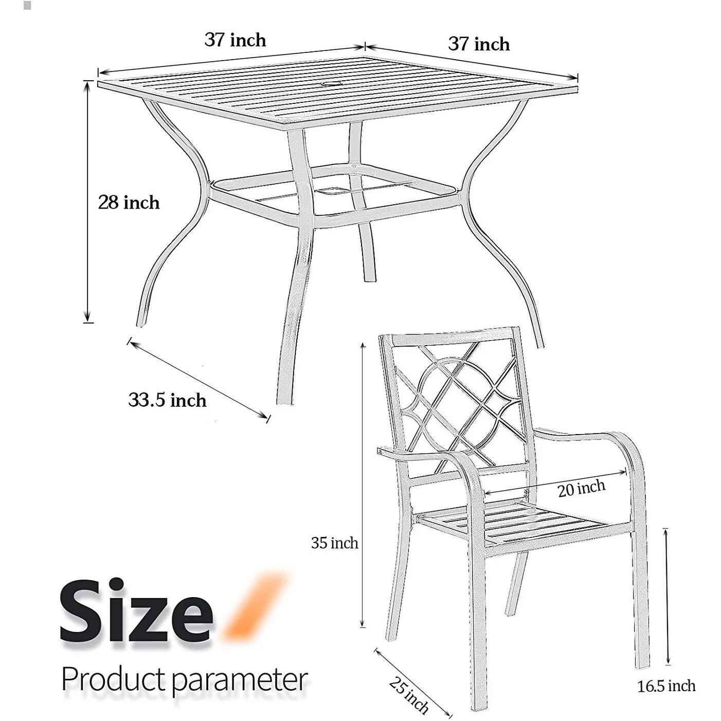 SUNCROWN 5/7-piece Metal Outdoor Patio Dining Set 5-Piece 5-Piece 4