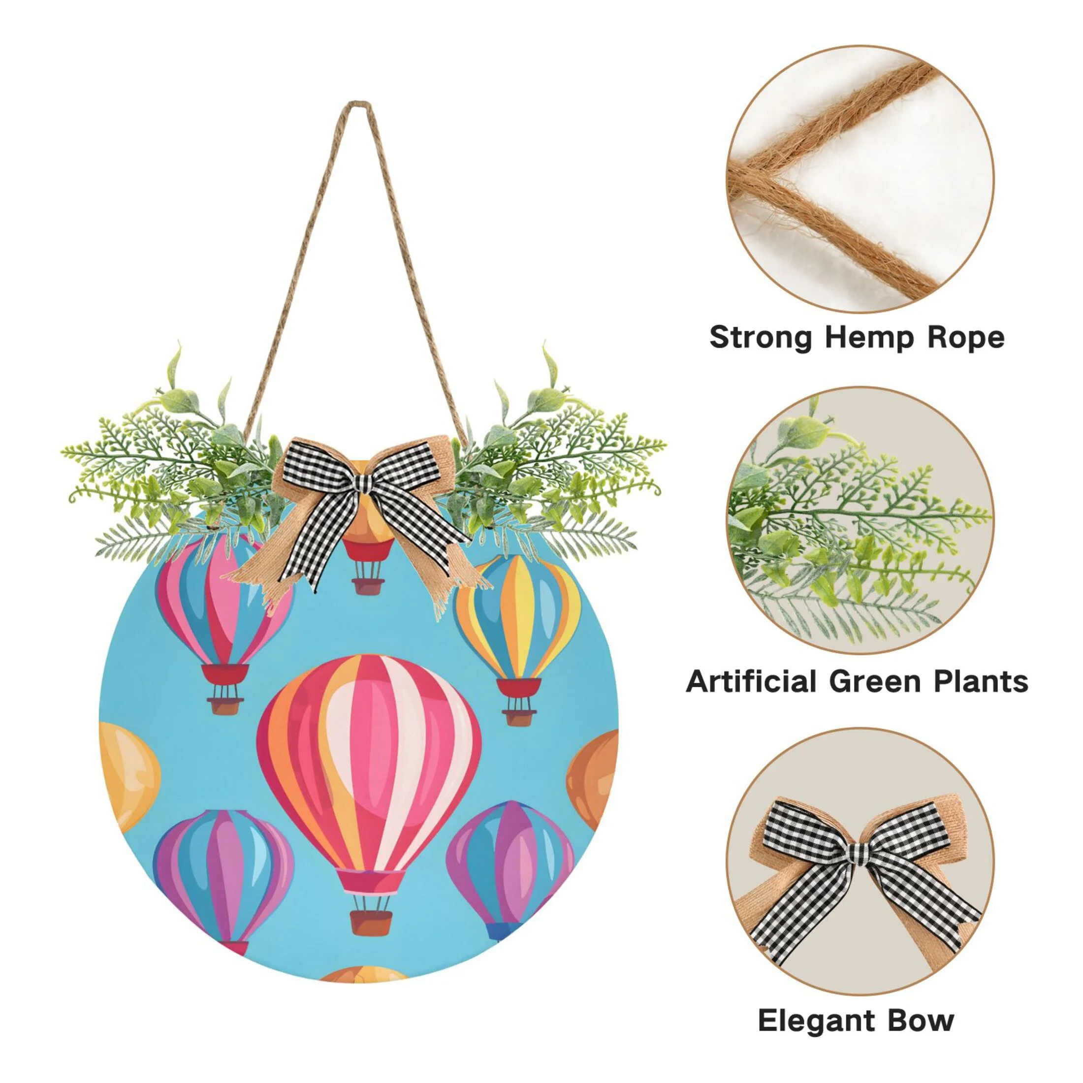 Welcome Door Sign Hot Air Balloon 11.8