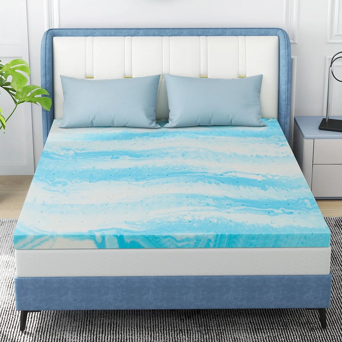 2 Inch Mattress Topper, Queen Gel Memory Foam Mattress Topper in a Box