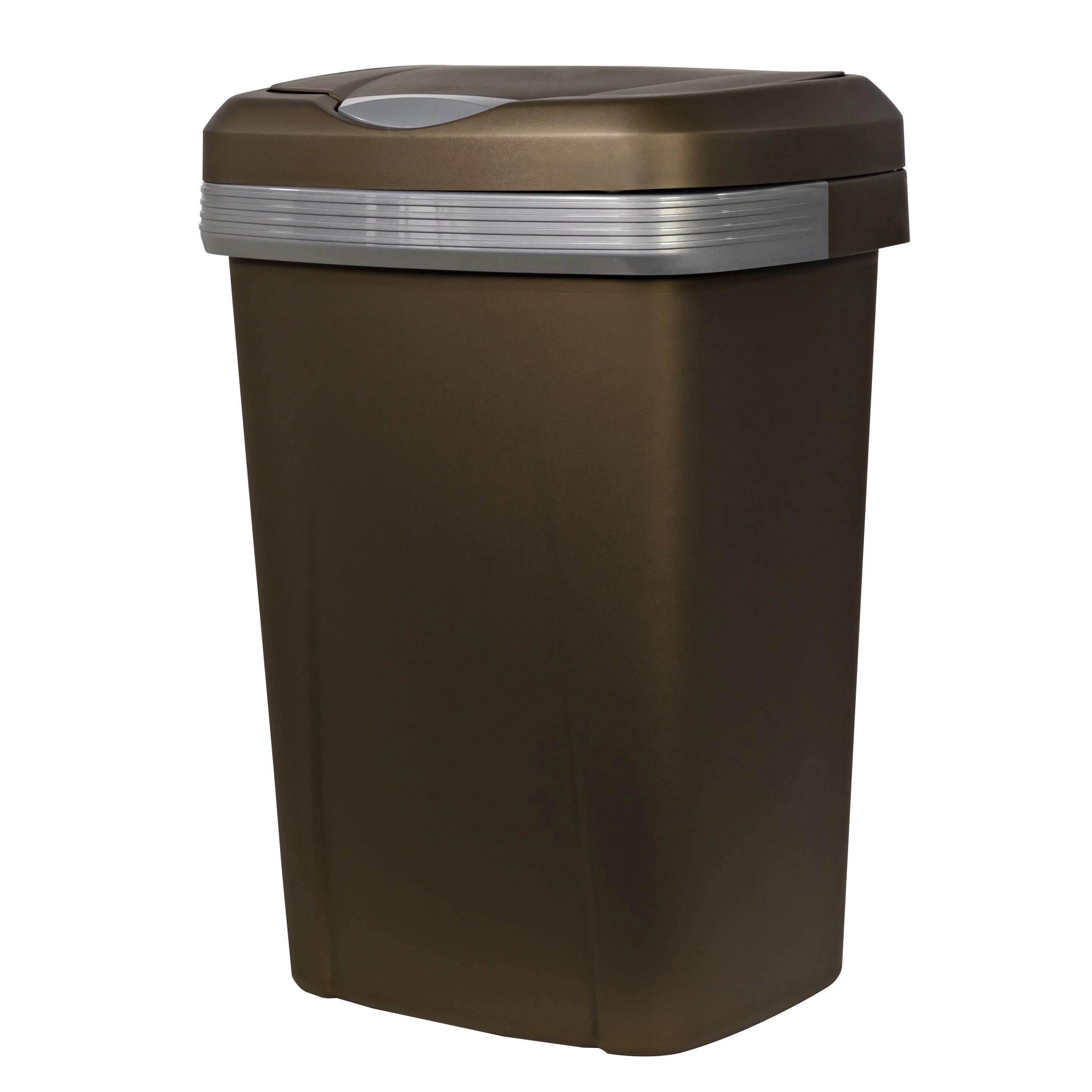 Hefty 12.1 Gal. Premium Touch Top Trash Can, Bronze