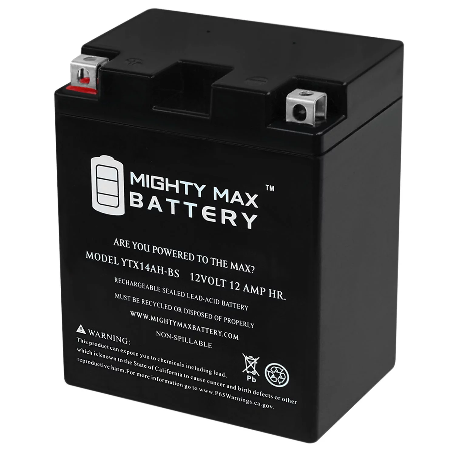 YTX14AH-BS 12V 12Ah Battery Replacement for ACDelco ATX14AHBS