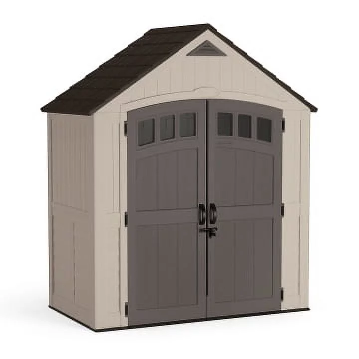 Suncast 7' x 4' Carlisle Resin Outdoor Storage Shed, Vanilla