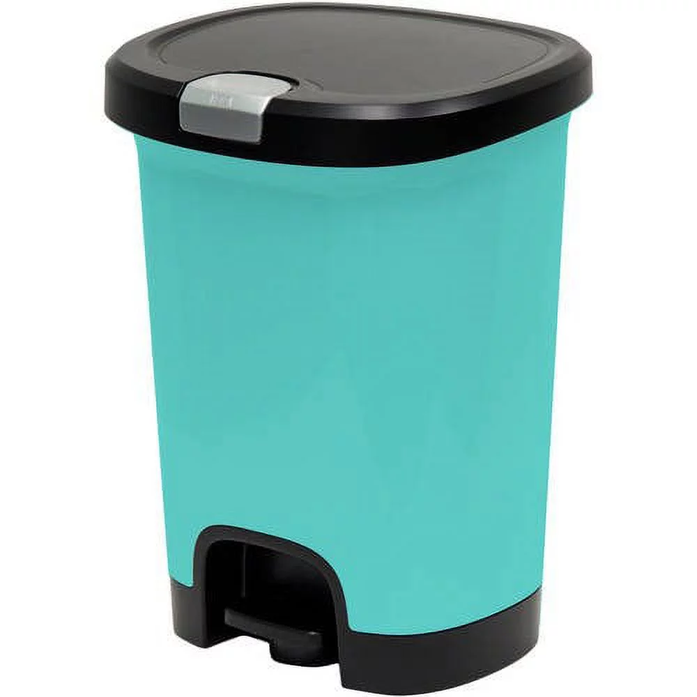 Hefty 7-Gal Textured Step-On Trash Can with Lid Lock and Bottom Cap, Multiple Colors