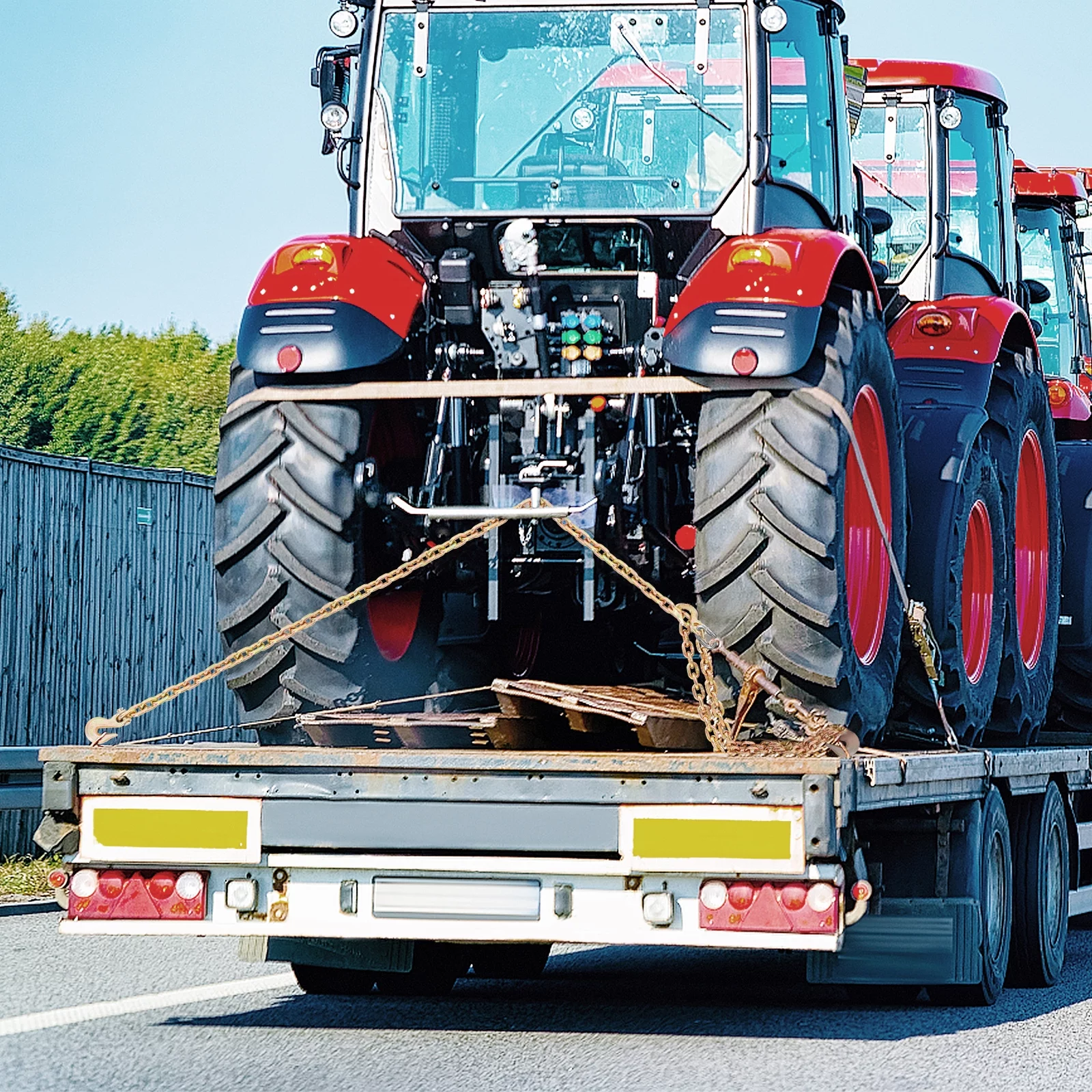 SKYSHALO Transport Binder Chain G80 Tow Chain with Hooks 7100lbs Load 3/8'' x 20'
