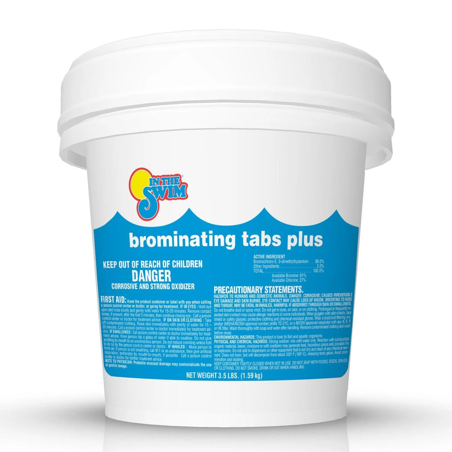 In The Swim 1 Inch Bromine Plus Tablet Sanitizer for Spas, Hot Tubs, or Swimming Pools - Pre-Stabilized, Low Odor, Chlorine Alternative – 3.5 Pounds U138004032AE