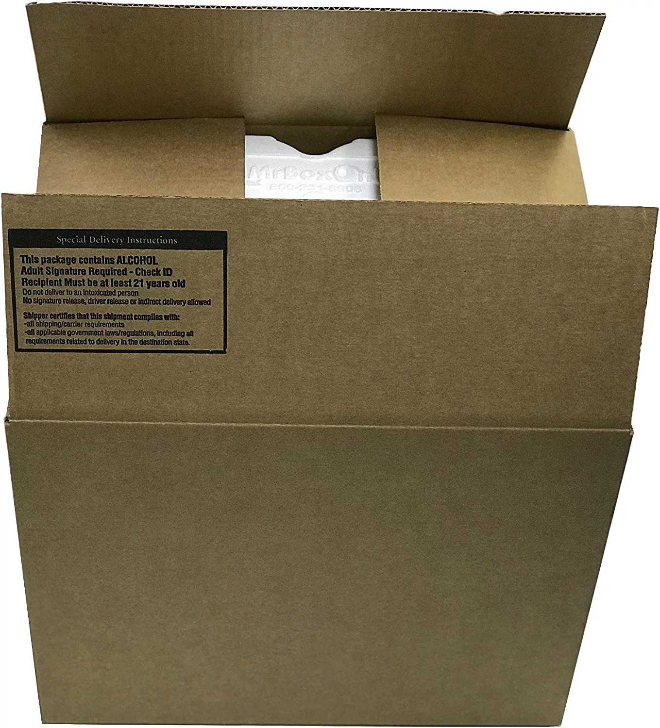 12 Bottle Styrofoam Wine Shipper with cardboard shipping box