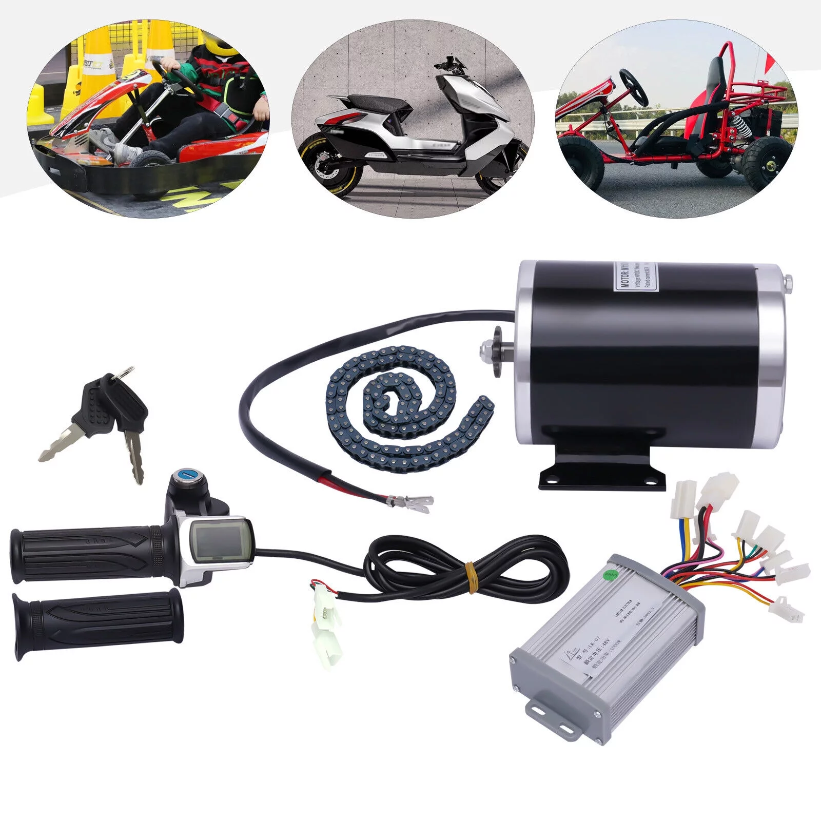 1000W Electric Bicycle Conversion Set Brush E-Bike Cycling Motor Controller 48V