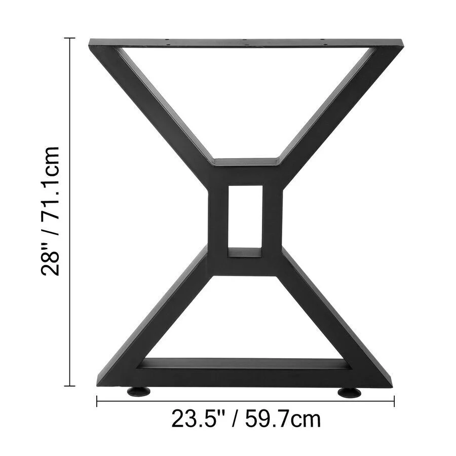 VEVOR Set of 2 Metal Table Legs 28”, Heavy Duty, Adjustable Feet