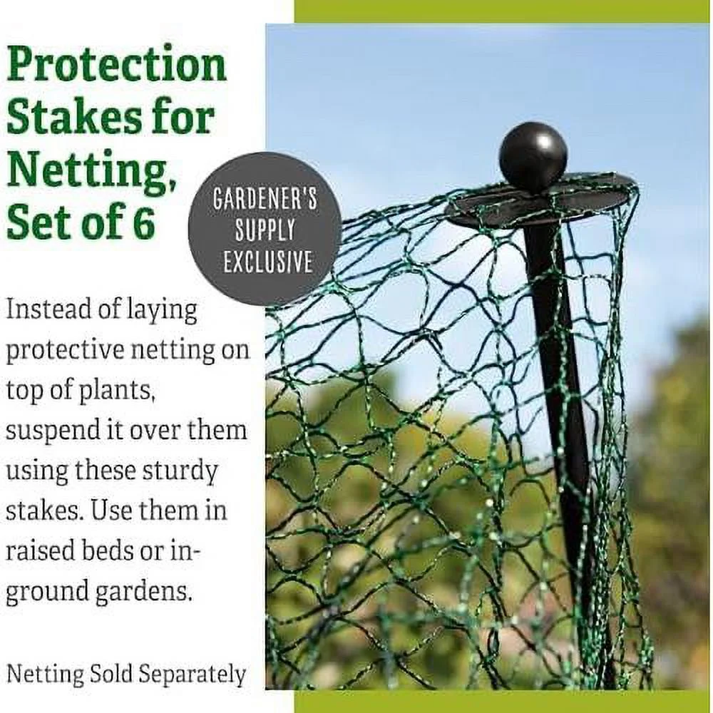 Gardeners   Garden Stake Netting Support | Heavy Duty Powder Coated Steel Garden Fencing ion Frame Support | Ideal For Yard And Lawn Plant Cages - (Set Of 6)