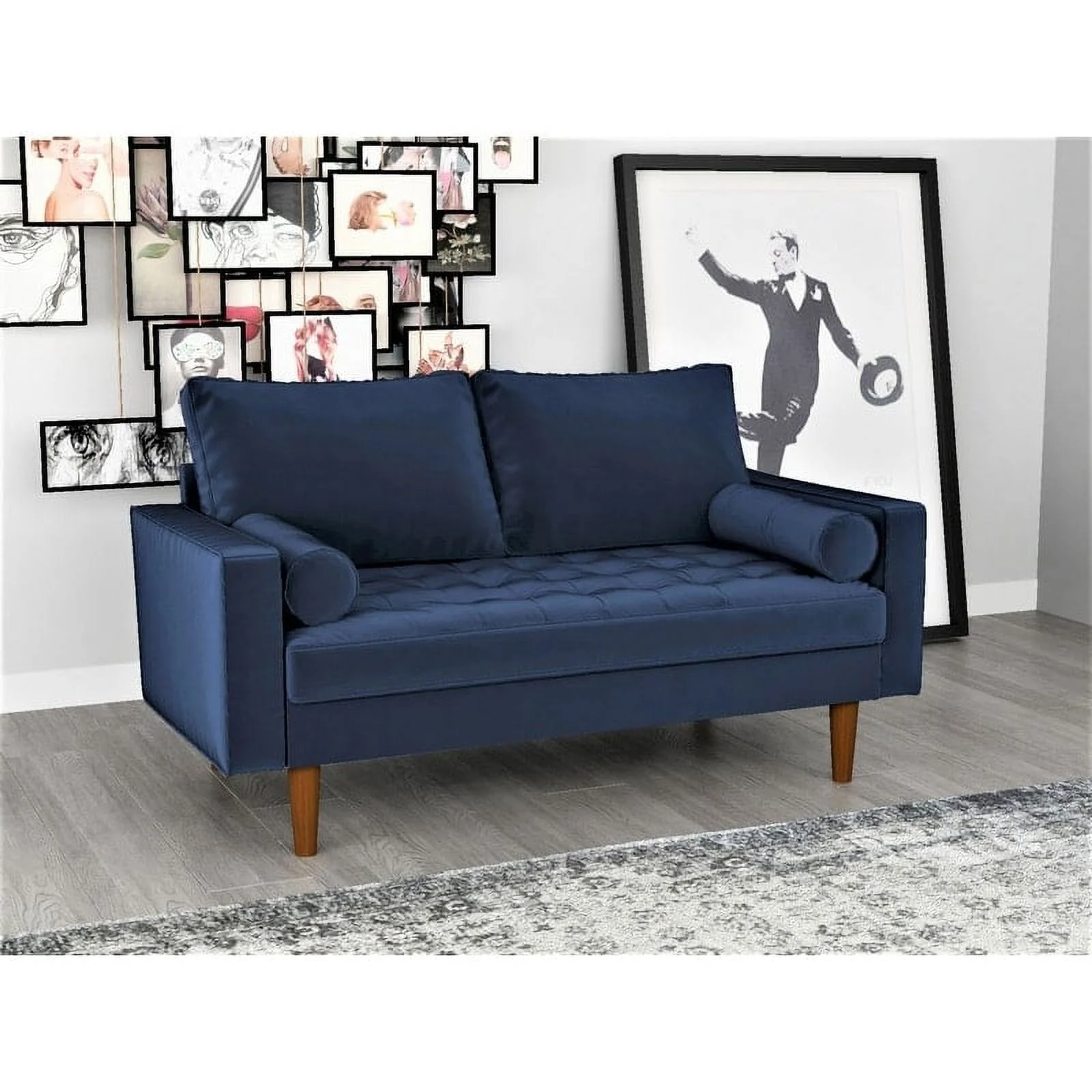 US Pride Furniture Mac Loveseat Prussian blue