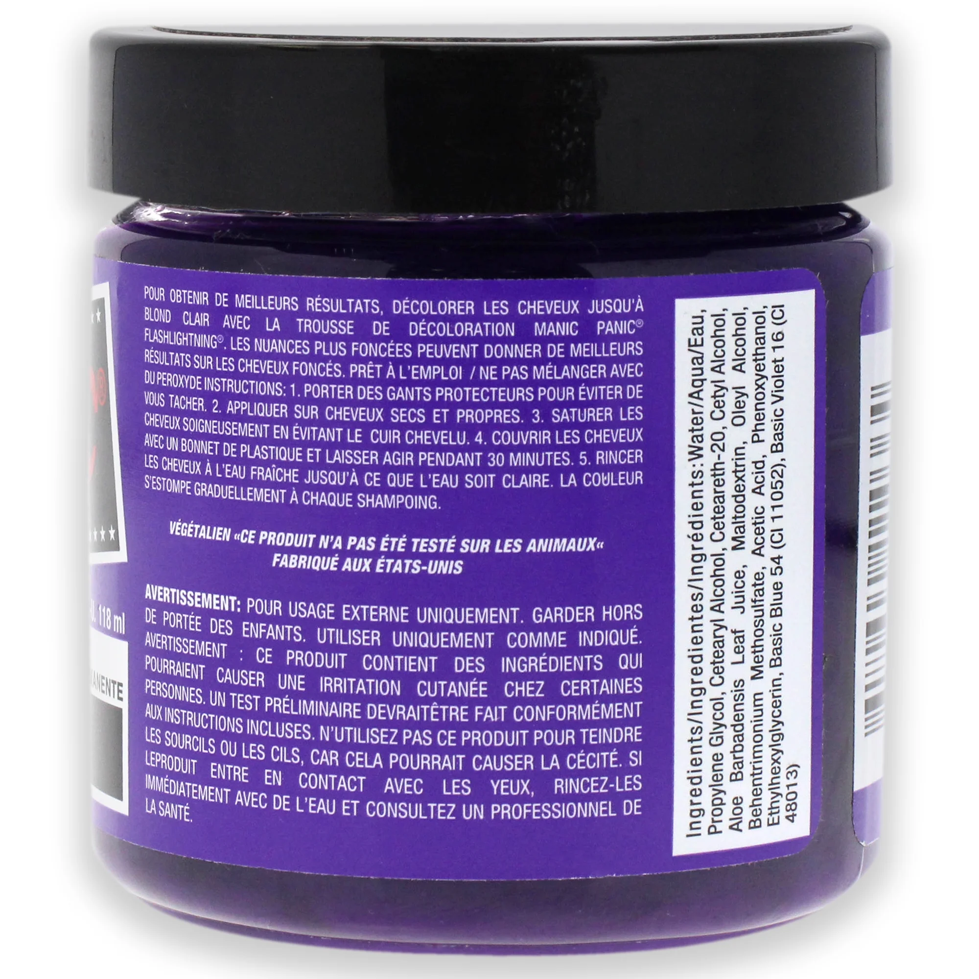 MANIC PANIC Electric Amethyst Purple Hair Dye - Classic High Voltage - Semi Permanent Bright Purple Hair Color With Violet And Blue Undertones - Vegan, PPD & Ammonia Free (4oz)