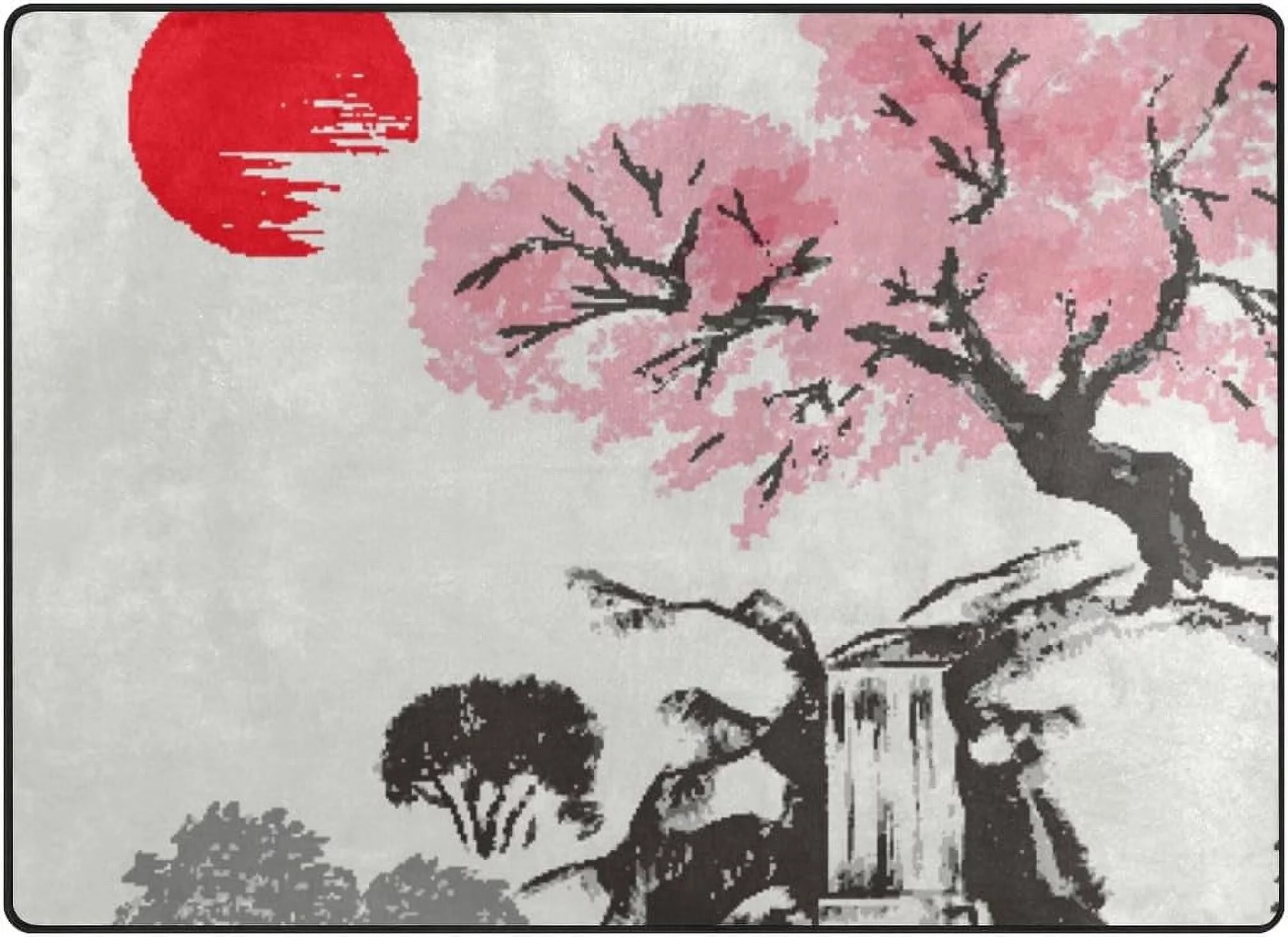 Dreamtimes Oriental Cherry Tree Growing Lightweight Carpet Mats, 6'8