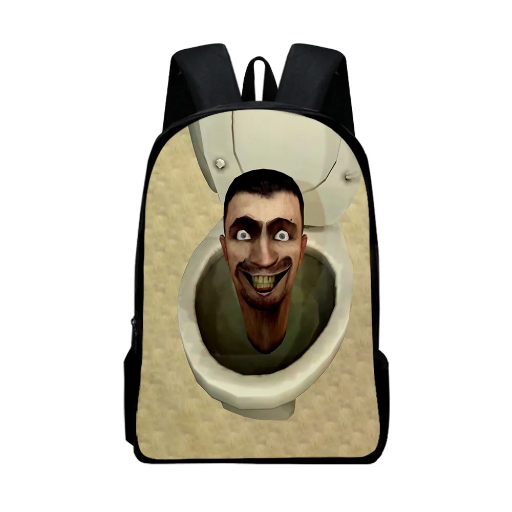 Skibidi Toilet Wiki Cartoon Double Shoulder Bag Funny Travel Bag Unisex Zipper Oxford Bag