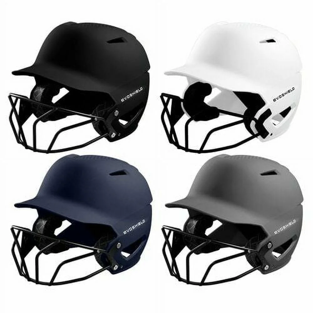 EvoShield XVT Batting Helmet Matte Finish with Facemask, Charcoal, Large and Extra Large