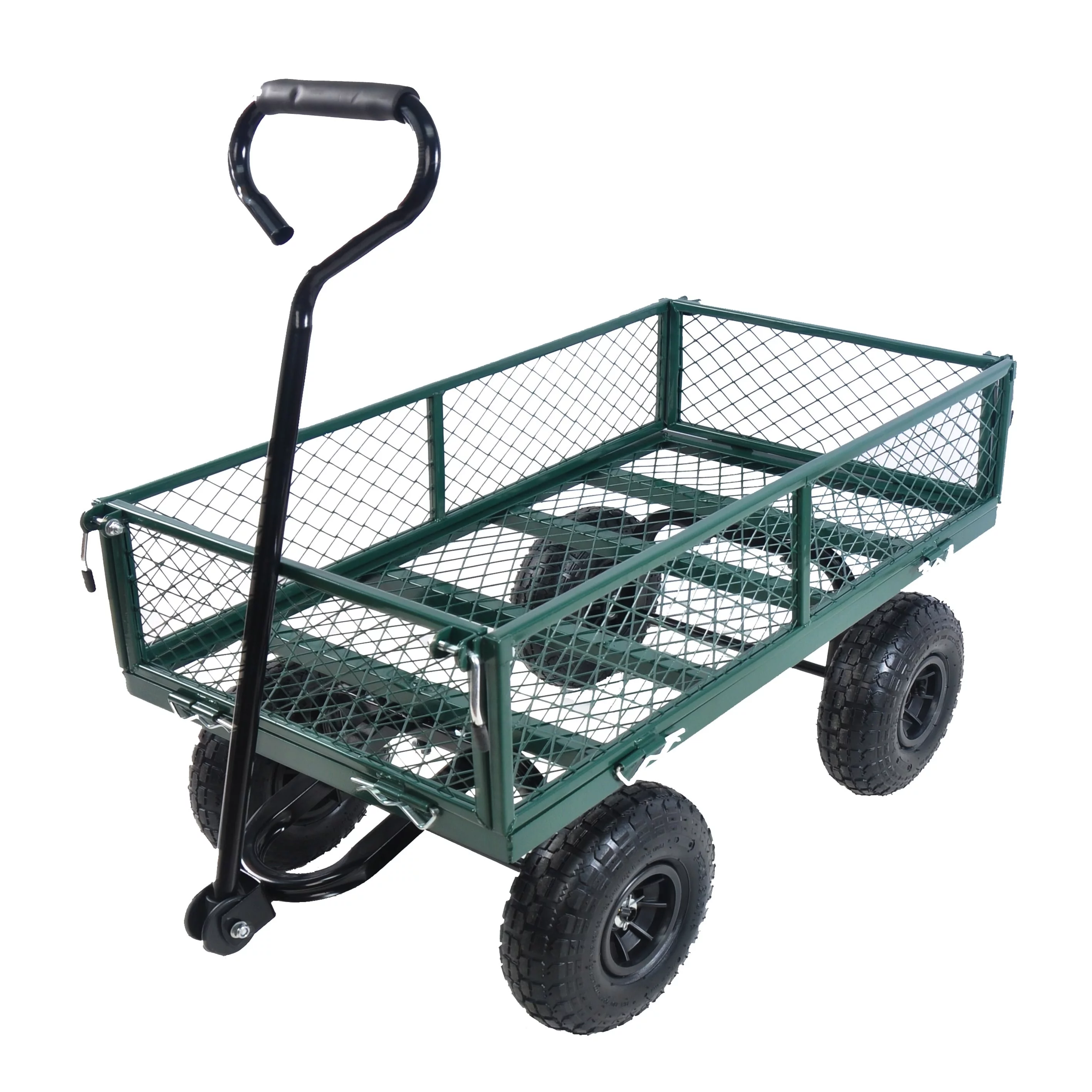 Heavy Duty Lawn Garden Utility Cart Wagon Wheelbarrow Steel Trailer