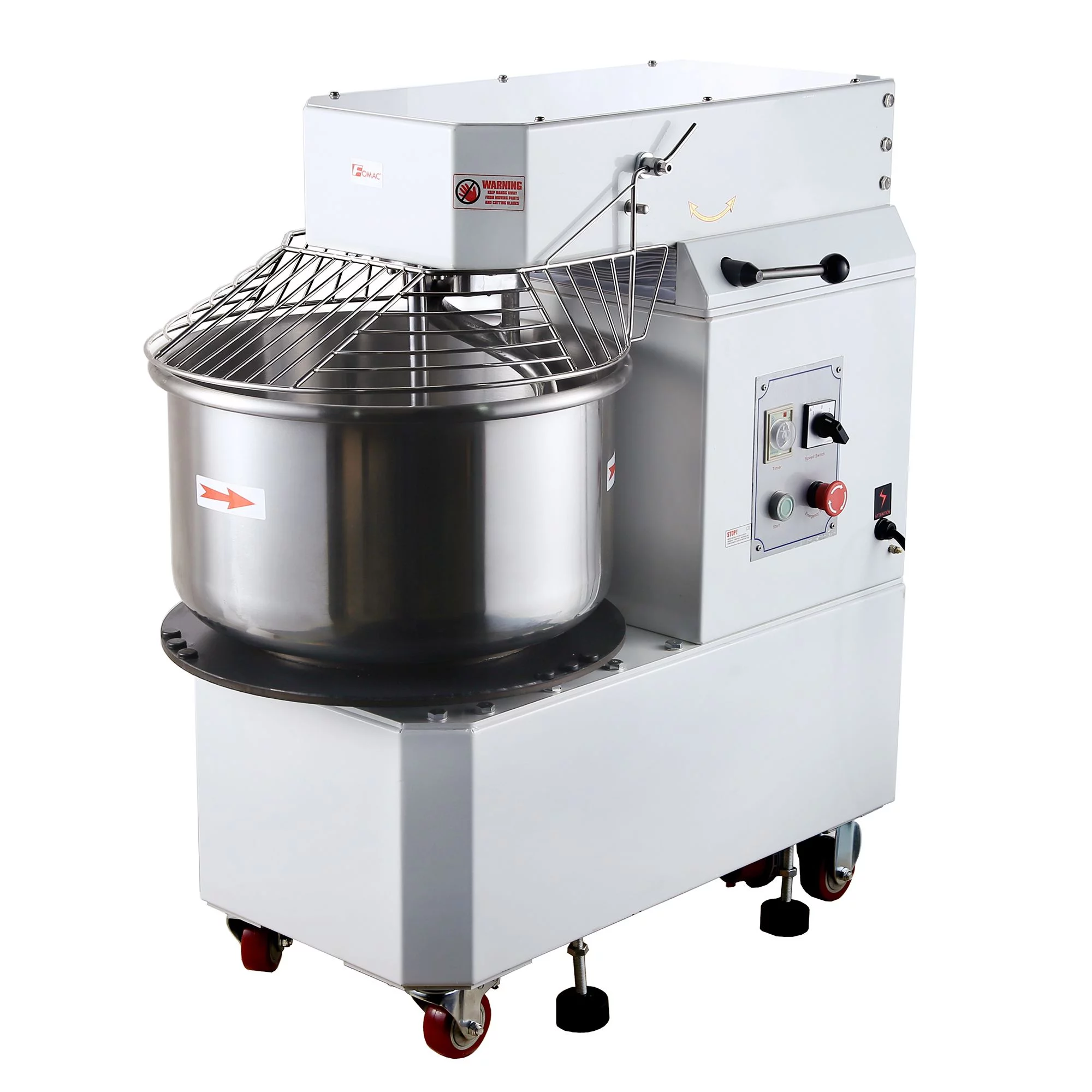 Hakka Commercial Dough Mixers 20 Quart Stainless Steel 2 Speed Rising Spiral Mixers-HTD20B(220V/60Hz,3 Phase)