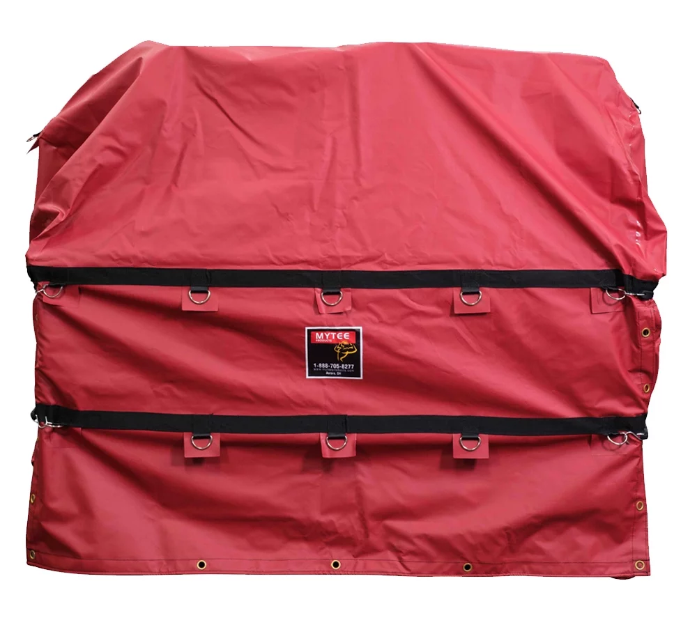 Fitted Coil Tarps RED for Steel Coils 7x7x7