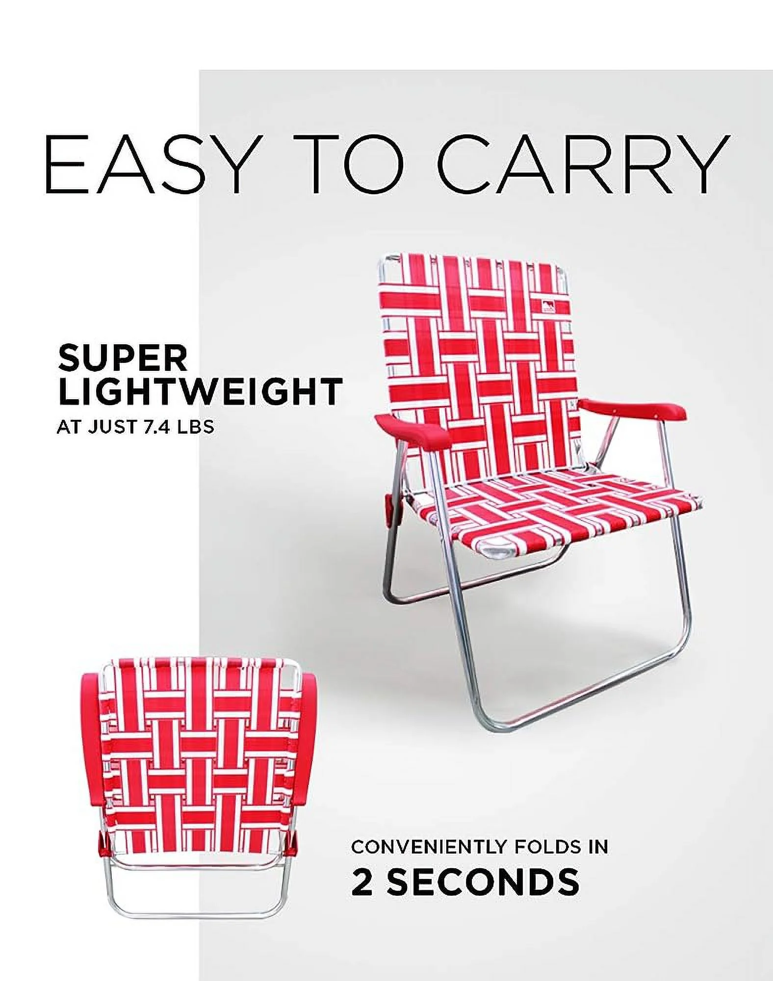 (2-Pack Classic Reinforced Aluminum Webbed Folding Lawn/Camp Chair