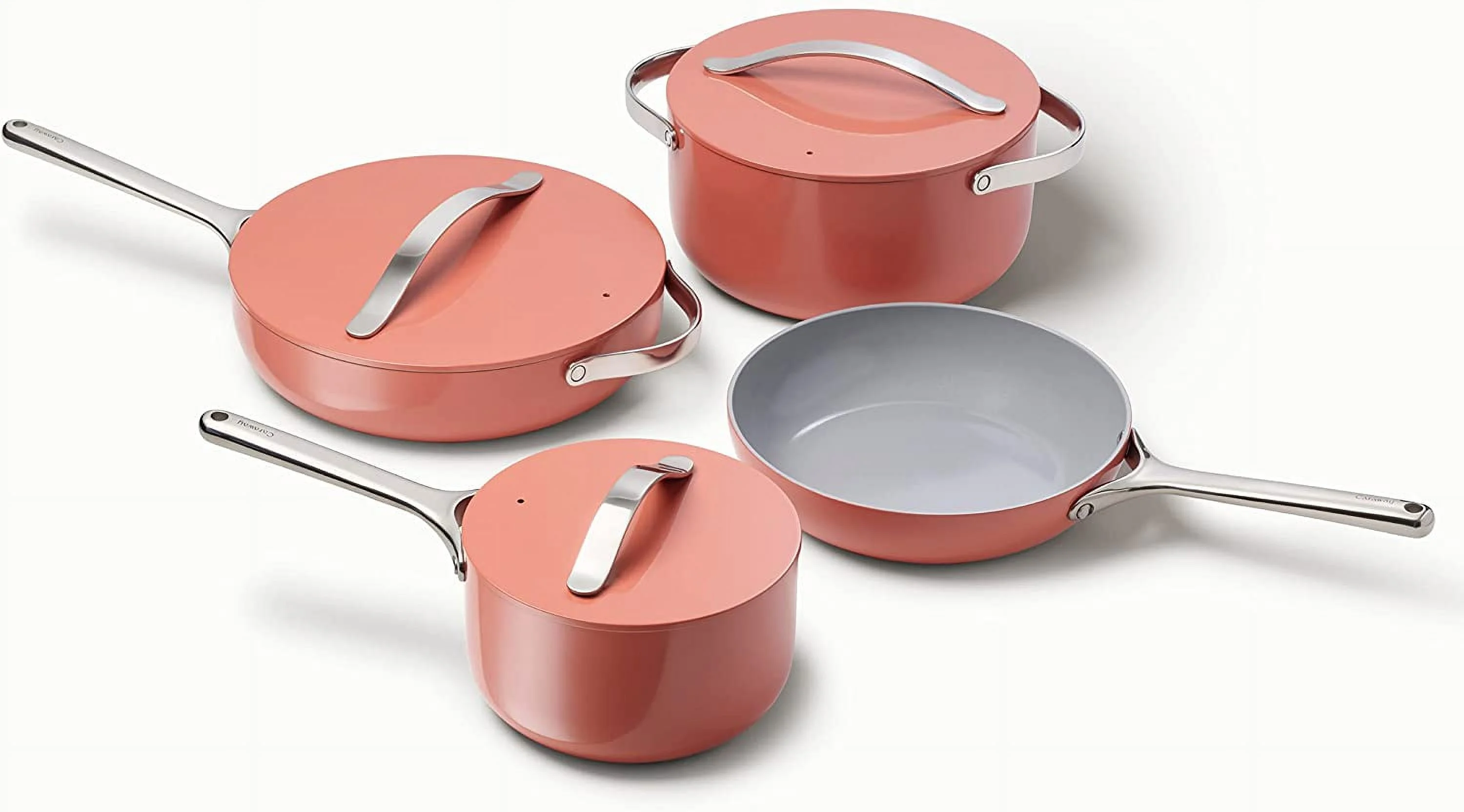 Caraway Nonstick Ceramic Cookware Set (12 Piece) Pots  Pans  Lids and Kitchen Storage - Non Toxic  PTFE & PFOA Free - Oven Safe & Compatible with All Stovetops (Gas  Electric &