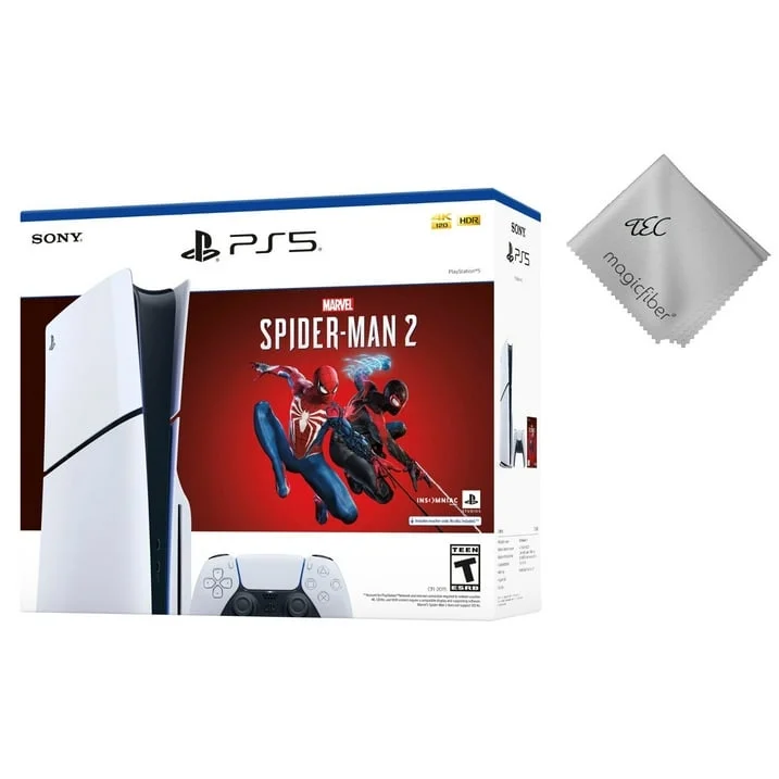 TEC New Sony PlayStation_PS5 Gaming Console (Disc Edition) with Marvel’s Spider-Man 2 Bundle (Slim)