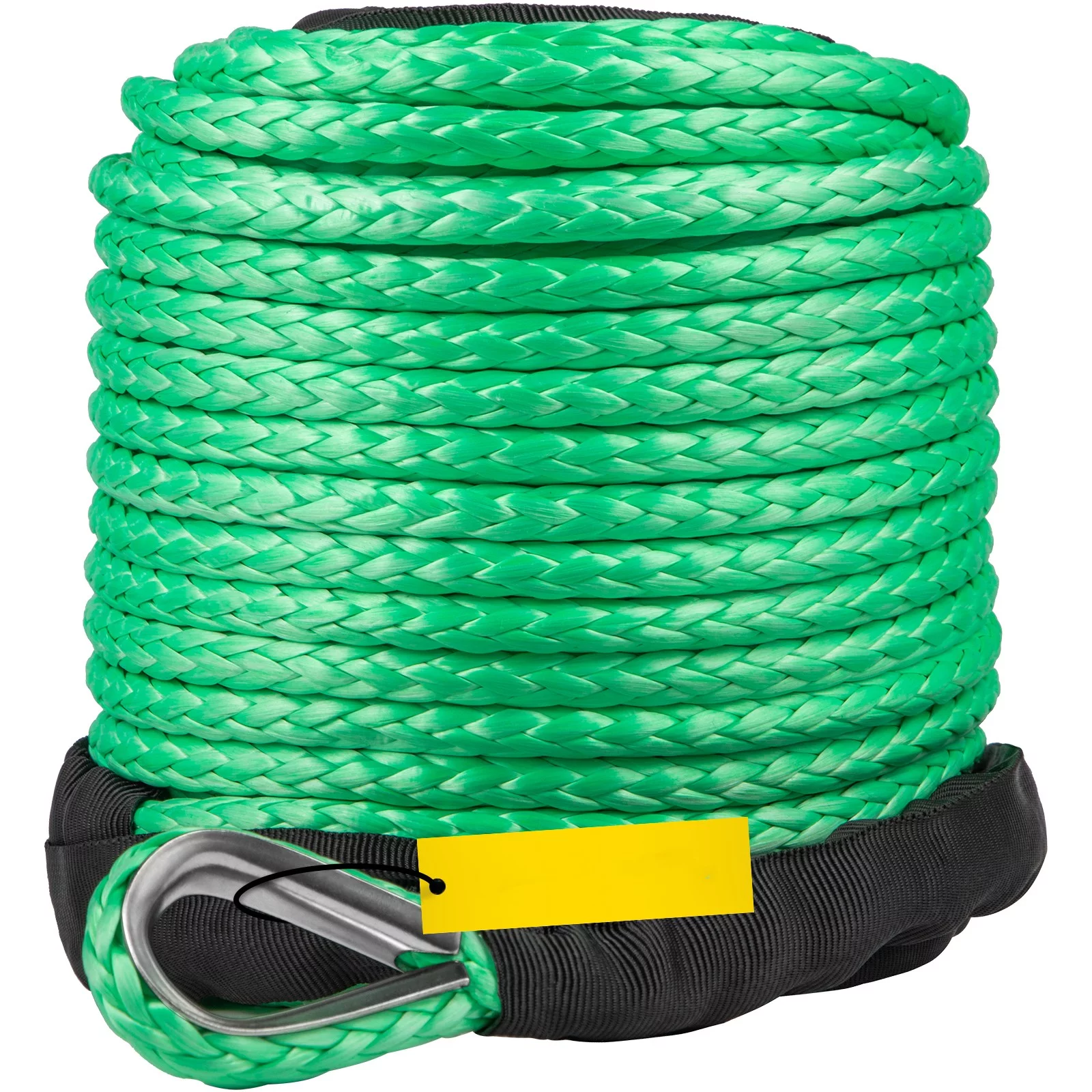 BENTISM Green Synthetic Winch Line 5/16 Inch X100FT Synthetic Winch Rope 12000 LBS Tow Rope for Car with Sheath (100ft)