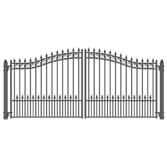 16 ft. Prague Style Iron Wrought Dual Swing Driveway Gate