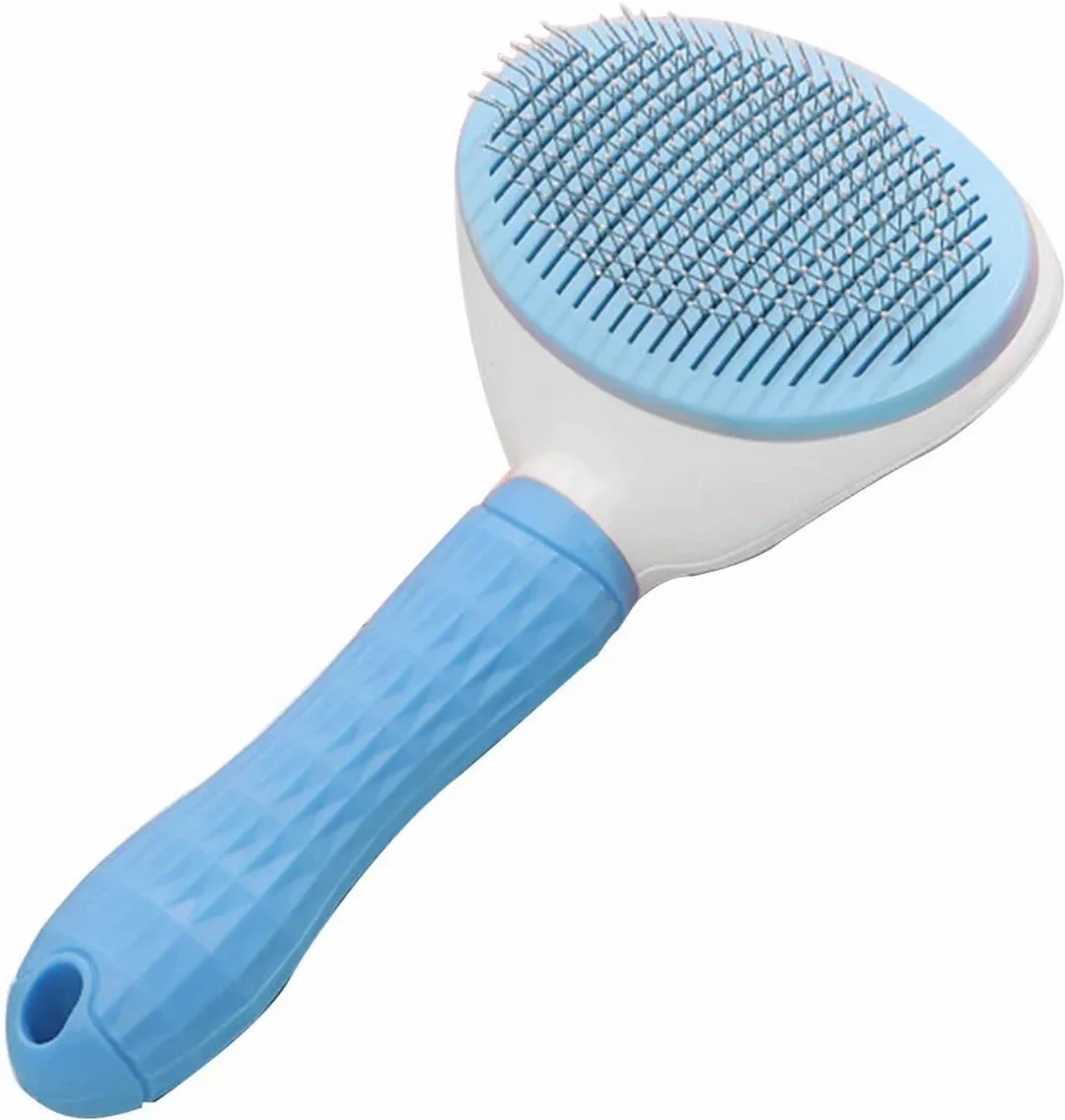 Automatic Pet Hair Removal Comb, Self-Cleaning Slicker Brush for Dogs & Cats- Grooming Shedding Brush for Small, Medium and Large Dogs and Cats- Pet Hair Brush with Soft Grip Handle