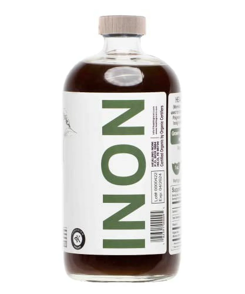 Healing Noni - Raw Organic Hawaiian Noni Juice - 4 Pack of 32oz Glass Bottles