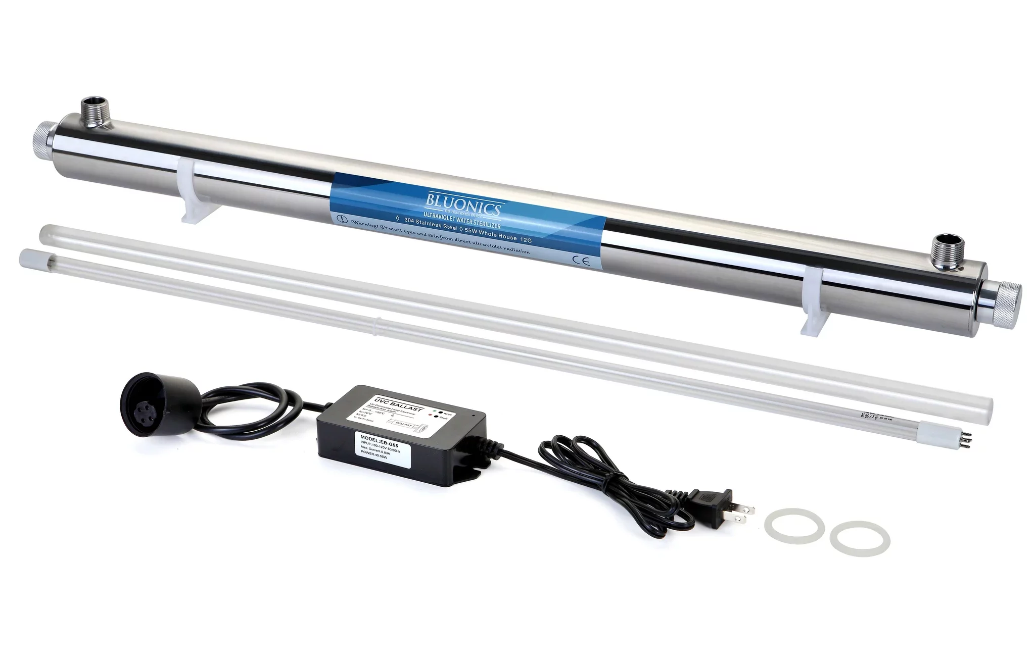 Bluonics 55W UV Ultraviolet Light Well Water Filter Purifier System with Big Blue Size 4.5