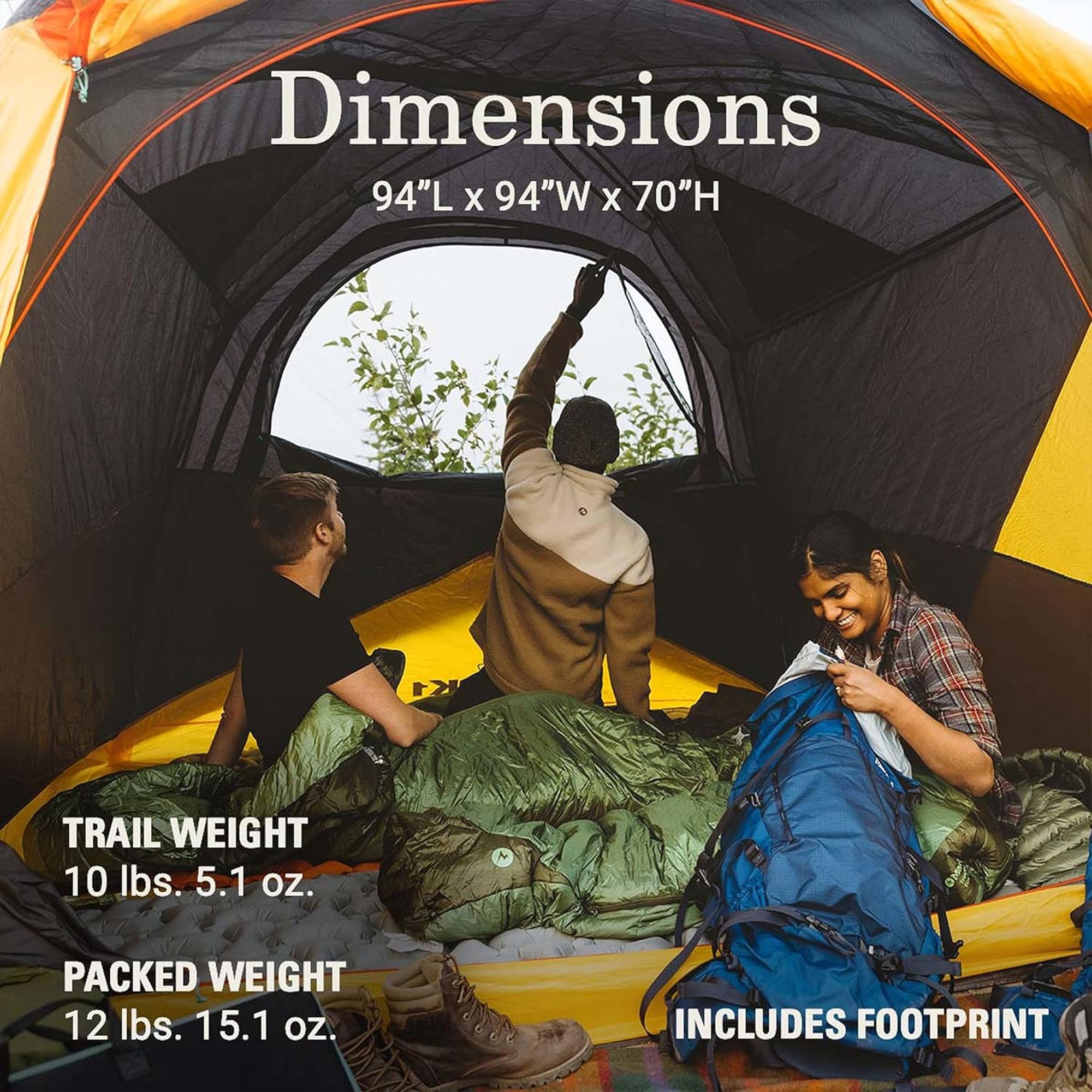 Coleman PEAK1 Premium 4 Person Backpacking Tent w/Waterproof Fabric