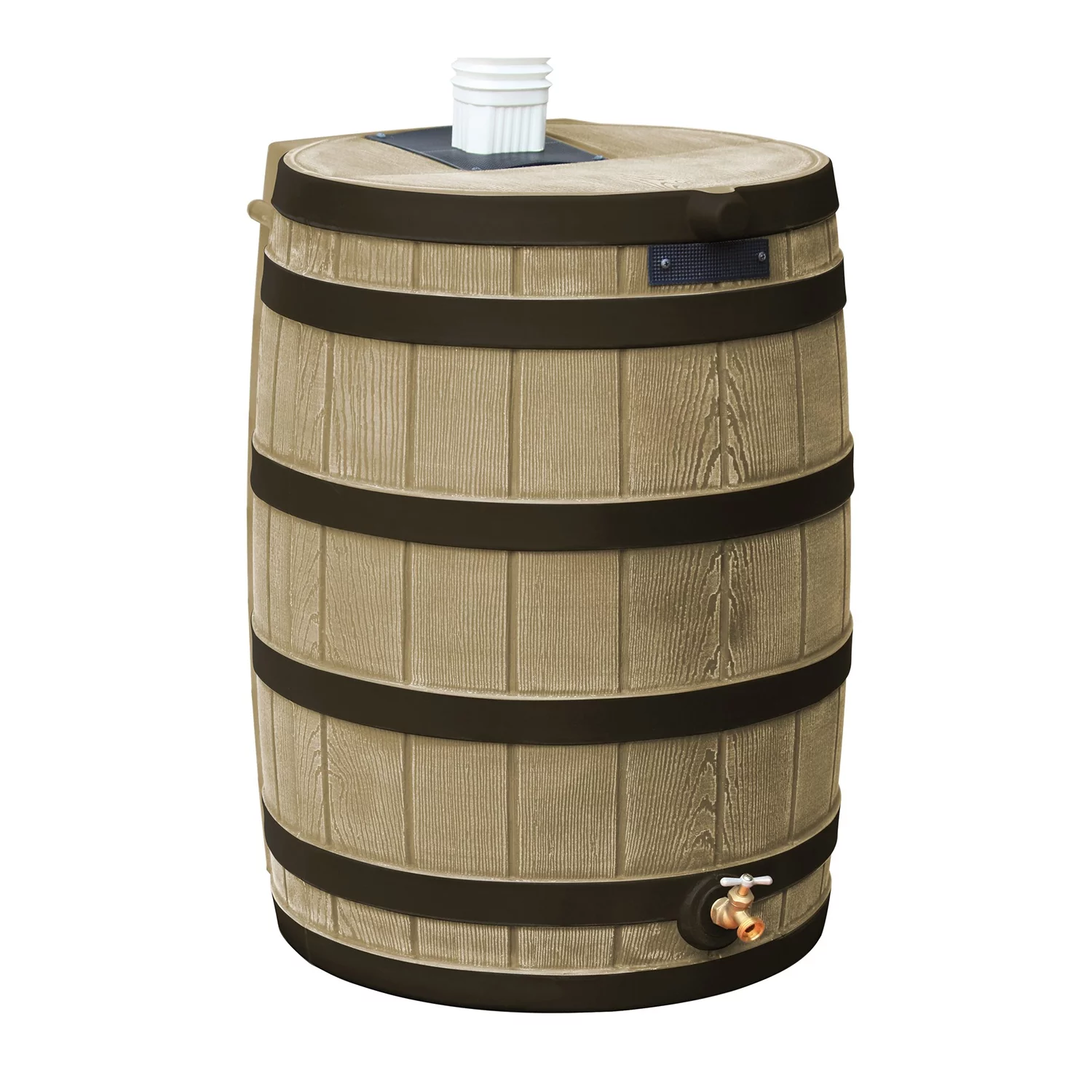 Good Ideas Rain Wizard 40-Gallon Rain Barrel - Darkened Ribs - Khaki