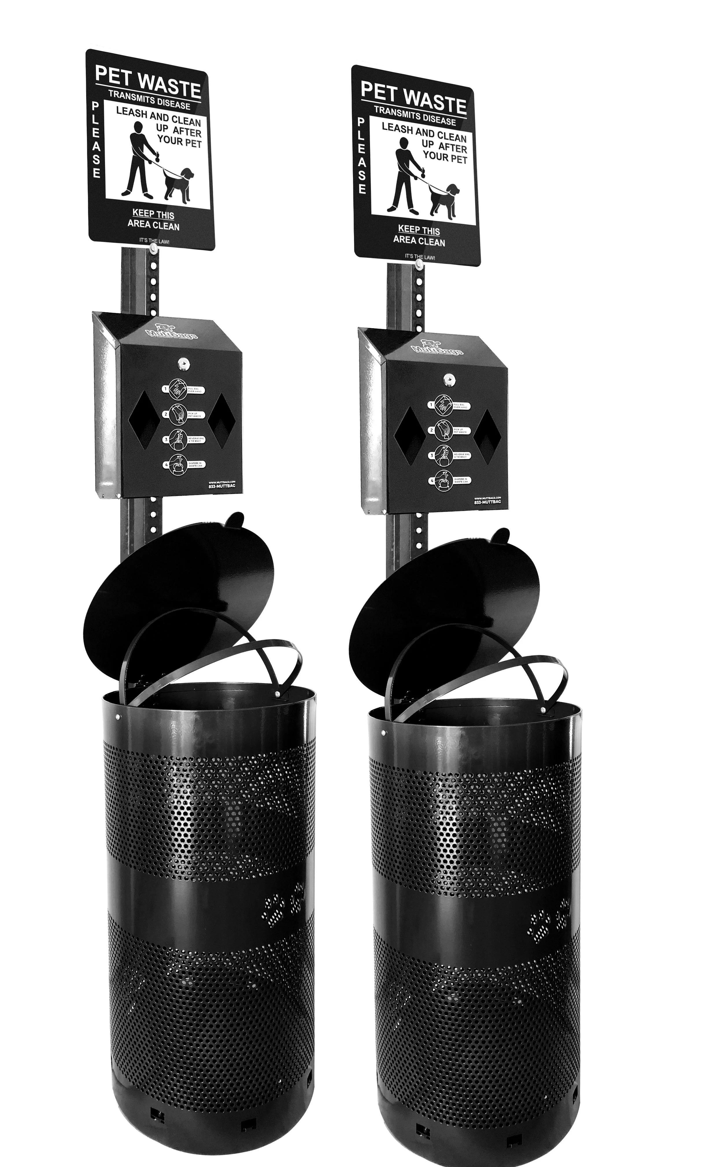 MuttBags Combo Packages- Huge Savings On Pet Waste Stations With Bonus Bags