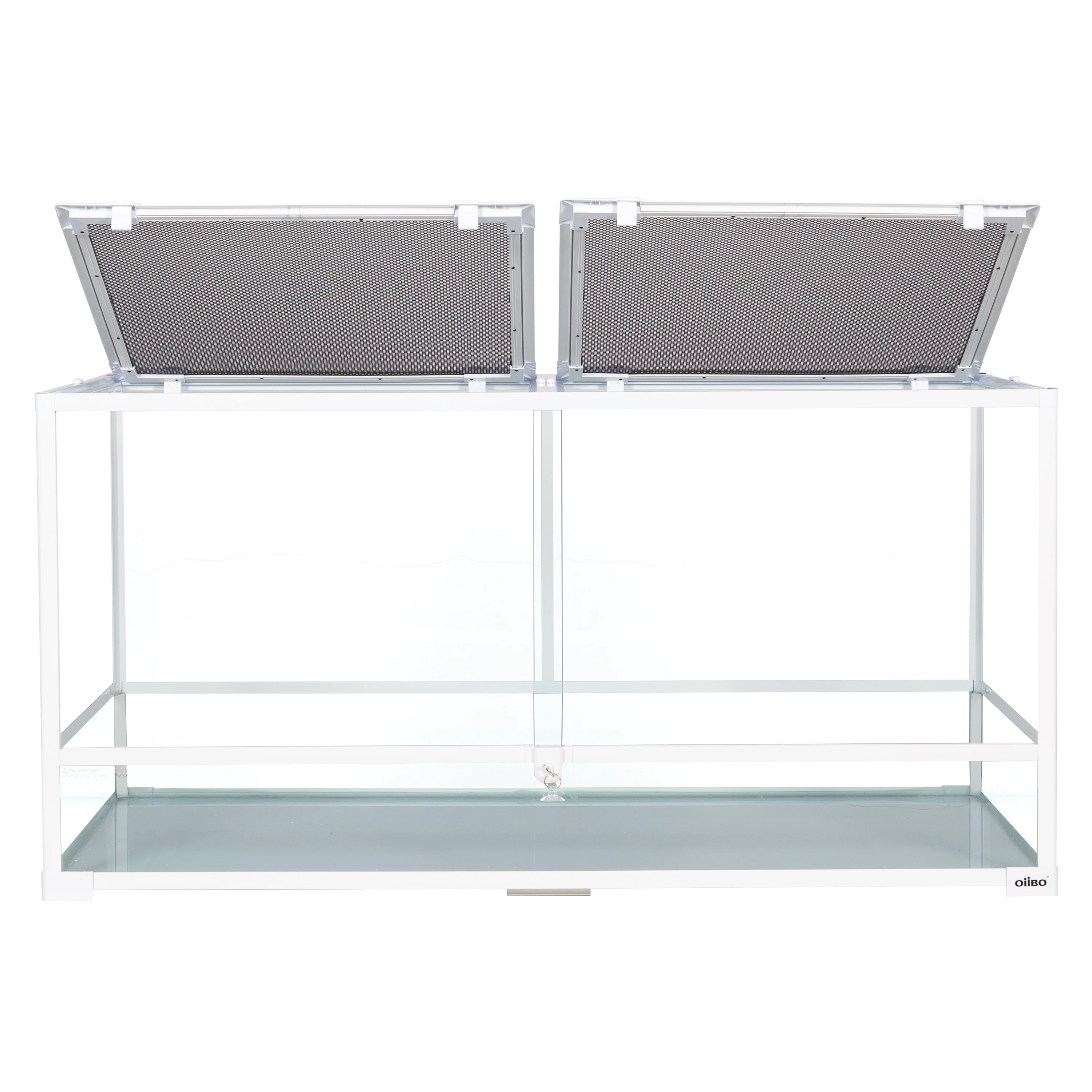 OiiBO 120 Gallon Reptile Large Terrarium Upgrade Glass Front Opening Tank Sliding Door with Screen Ventilation 48