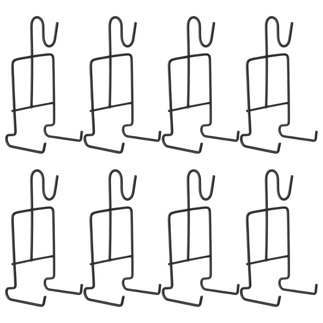 Cup and Saucer Display Stand, 8 Pcs Tea Cup and Saucer Holders, Teacup Coffee Mug Organizer Rack, Black Finish Metal Mug and Saucer Stand for Tea Coffee Cups Plates