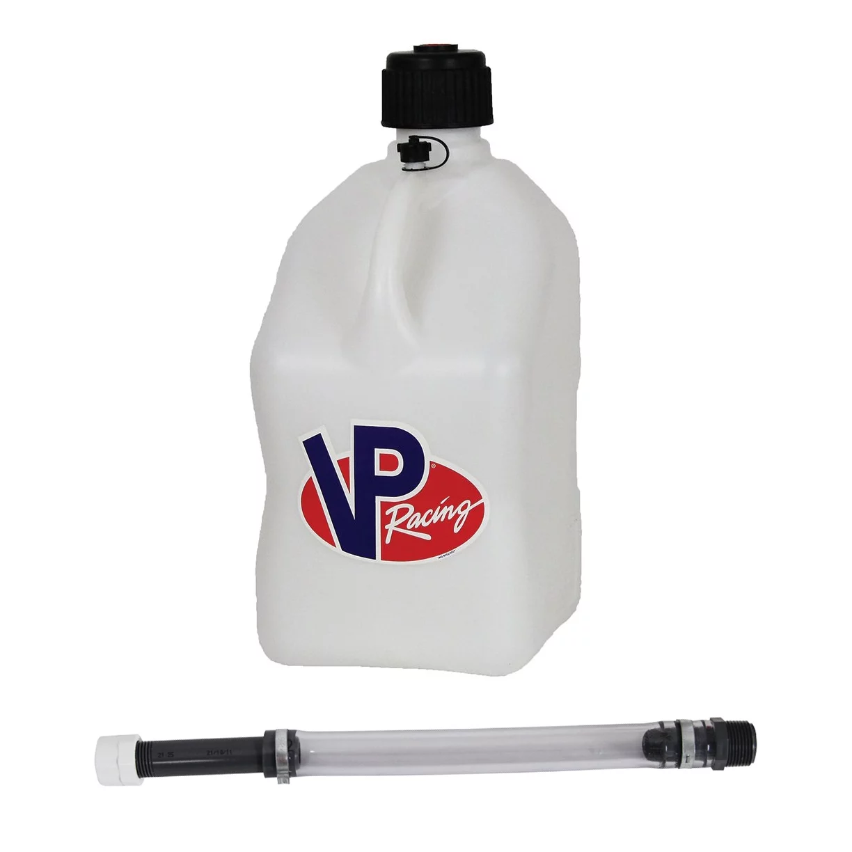 VP Racing Fuel 5.5 gal Racing Liquid Utility Jug W/ 14-inch Deluxe Hose, White