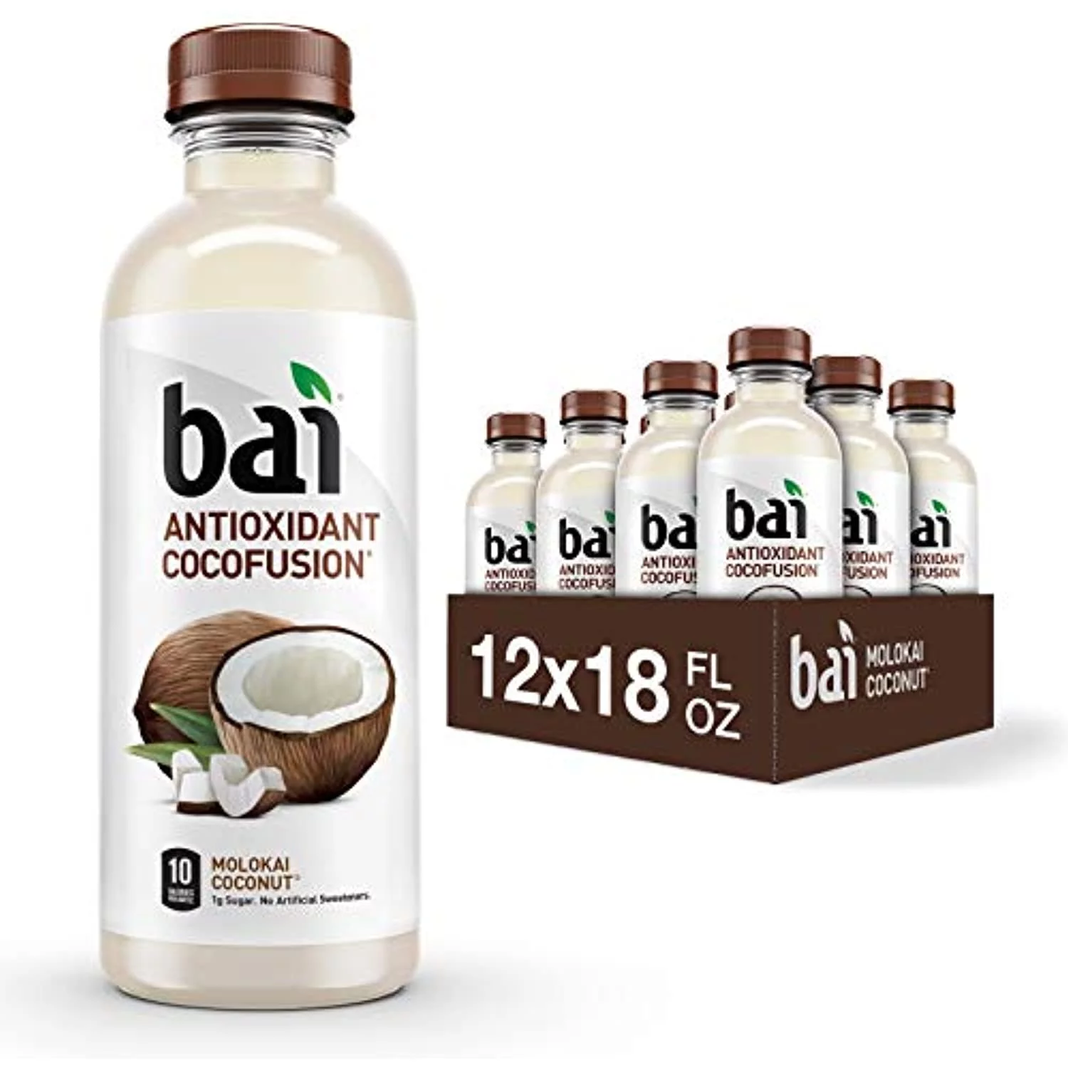 Bai Cocofusions Molokai Coconut, Antioxidant Infused Beverage, 18 Fl. Oz. Bottles (Pack Of 12)