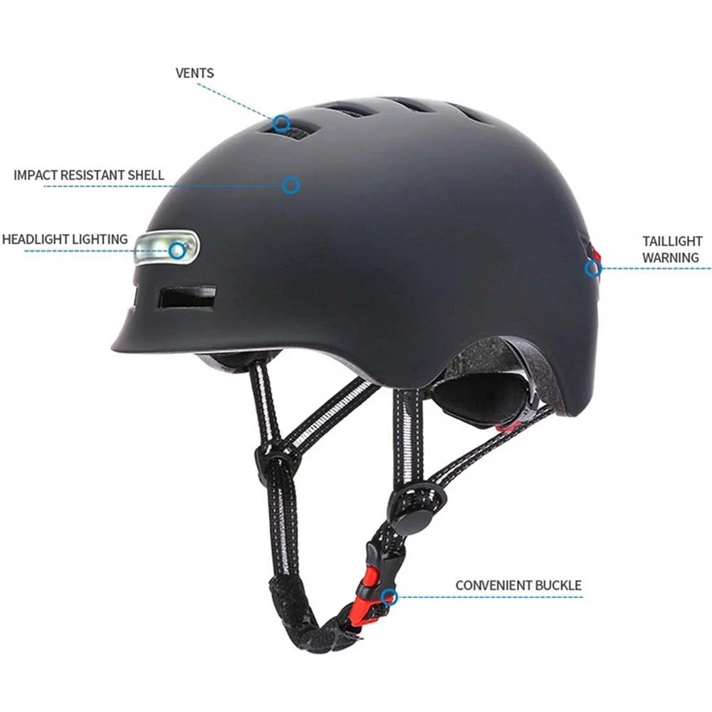 Cycling Helmet Breathable & Comfortable Safety Helmet with Front & Rear Light 4 Light Modes for Men Women Bike E-Bike Electric Scooter