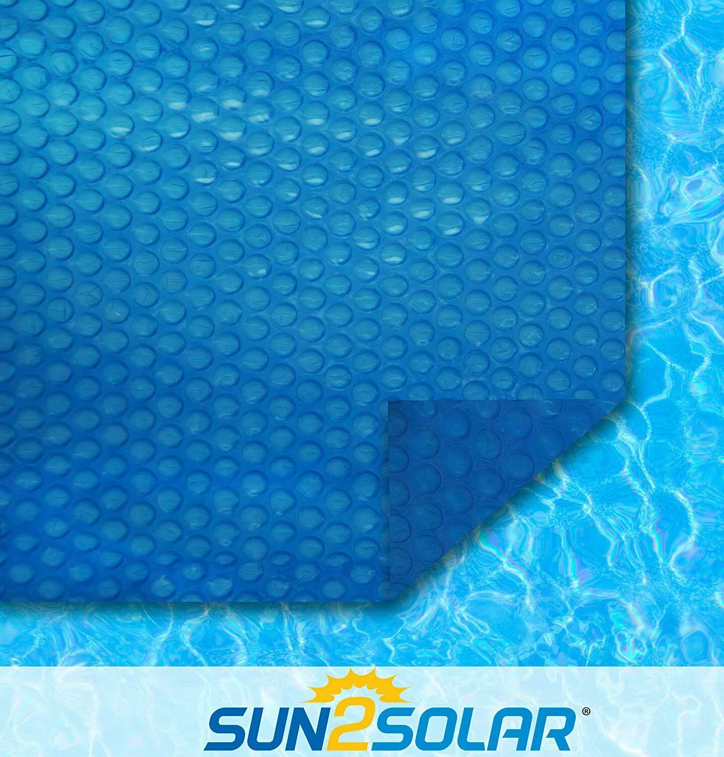 Sun2Solar Blue 18' x 45' Oval Solar Pool Cover - 800 Series
