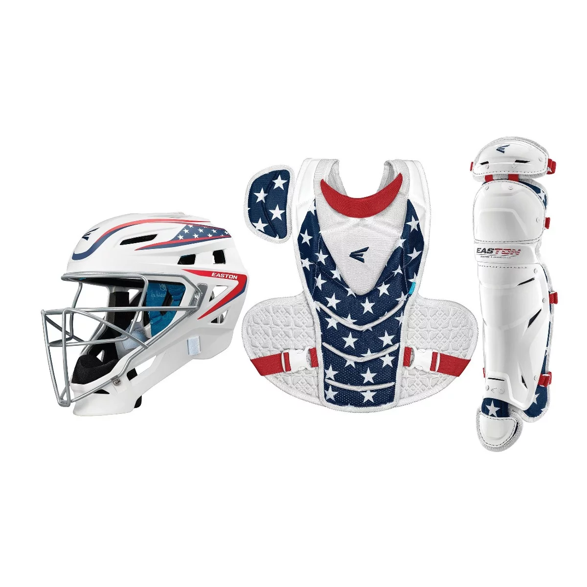 Easton Jen Schro The Very Best Fastpitch Softball Catchers Box Set, Medium, Stars & Stripes