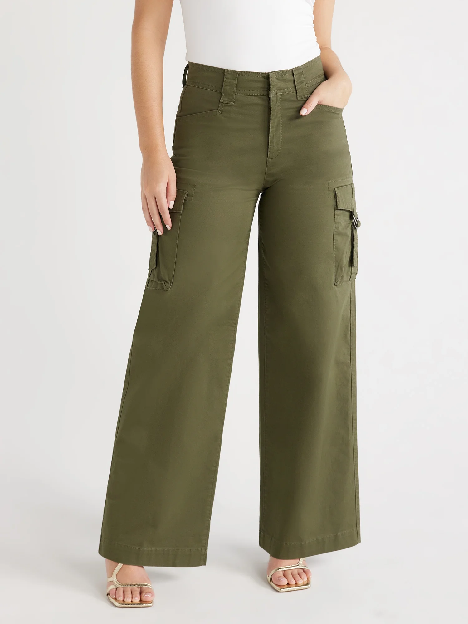 Sofia Jeans Women's Wide Leg Cargo Pants, 32