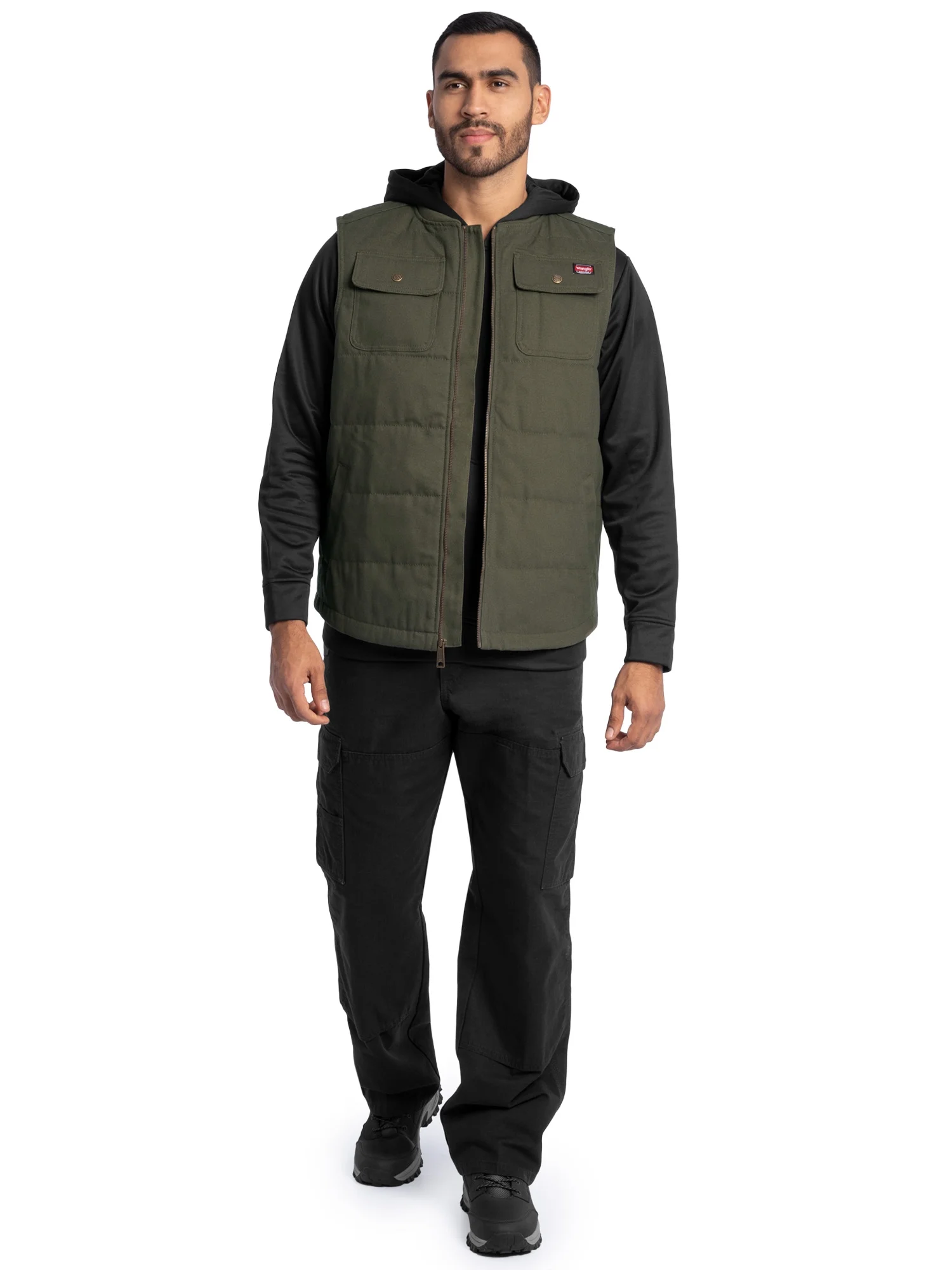 Wrangler Workwear Men's Quilted Duck Work Vest, Size Small to 3XL (Men's and Big Men's)