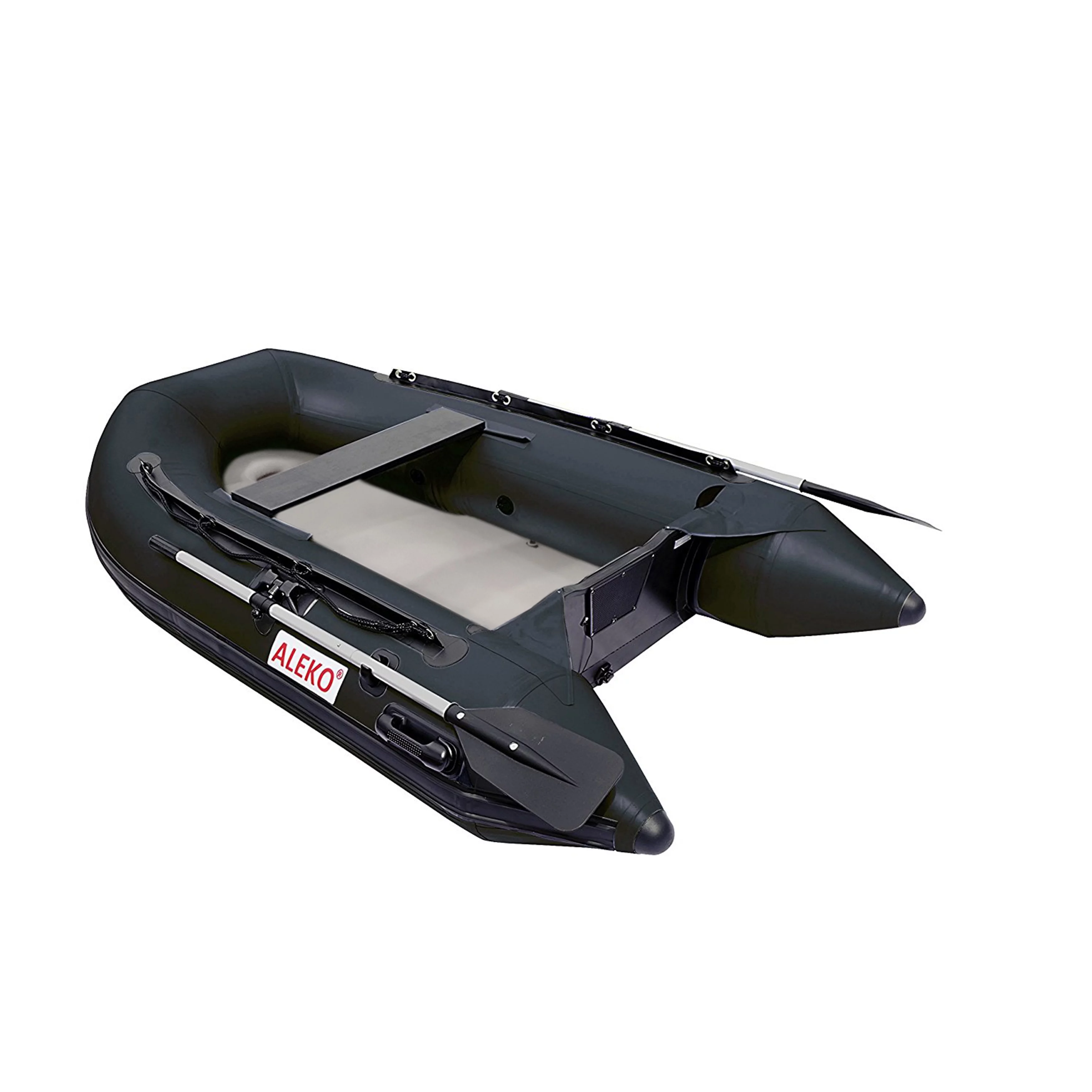 ALEKO Inflatable Air Floor Fishing Boat - 8.4 Foot - Black