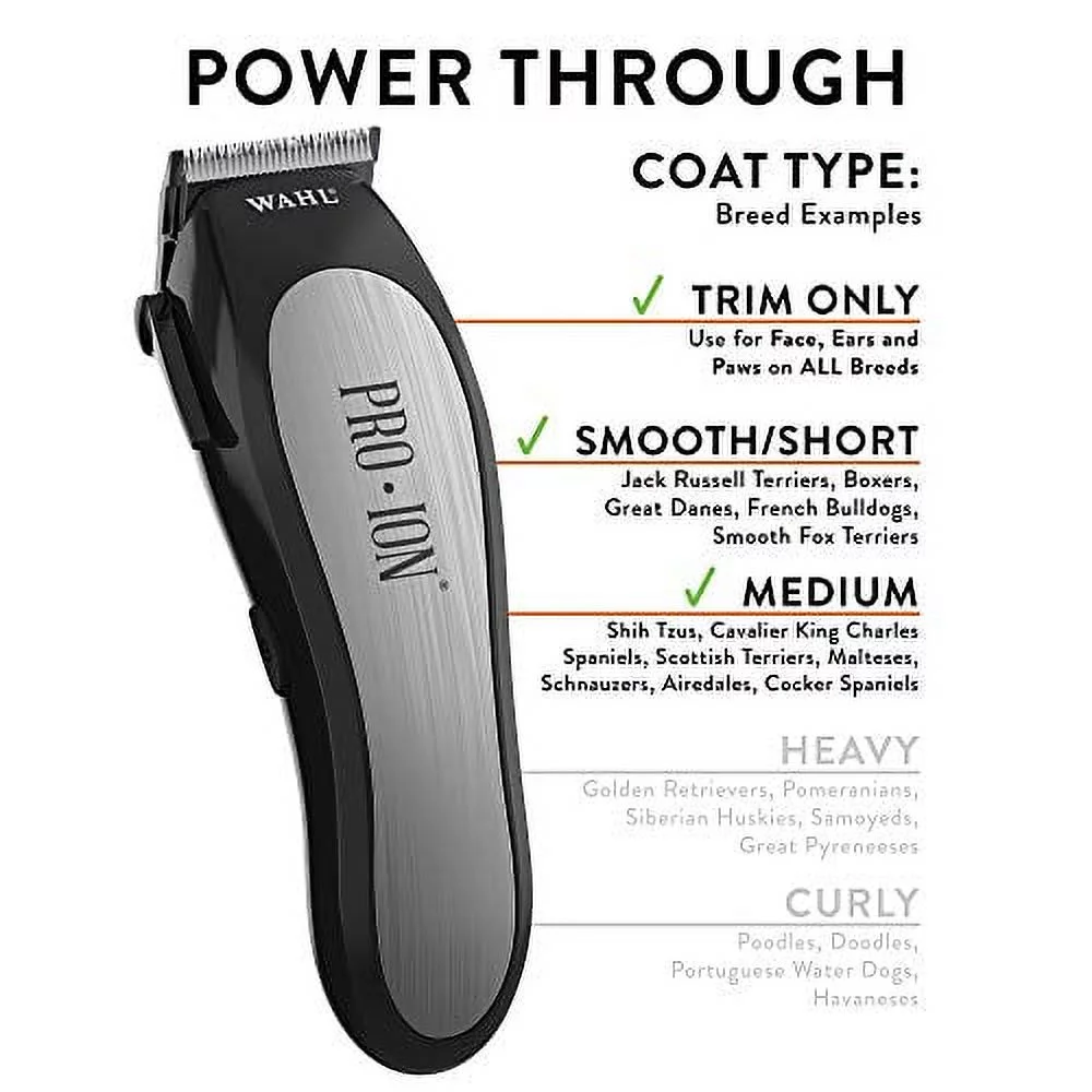 Wahl Professional Animal Pro Ion Pet, Dog, and Cat Cordless Clipper Kit (#9705)