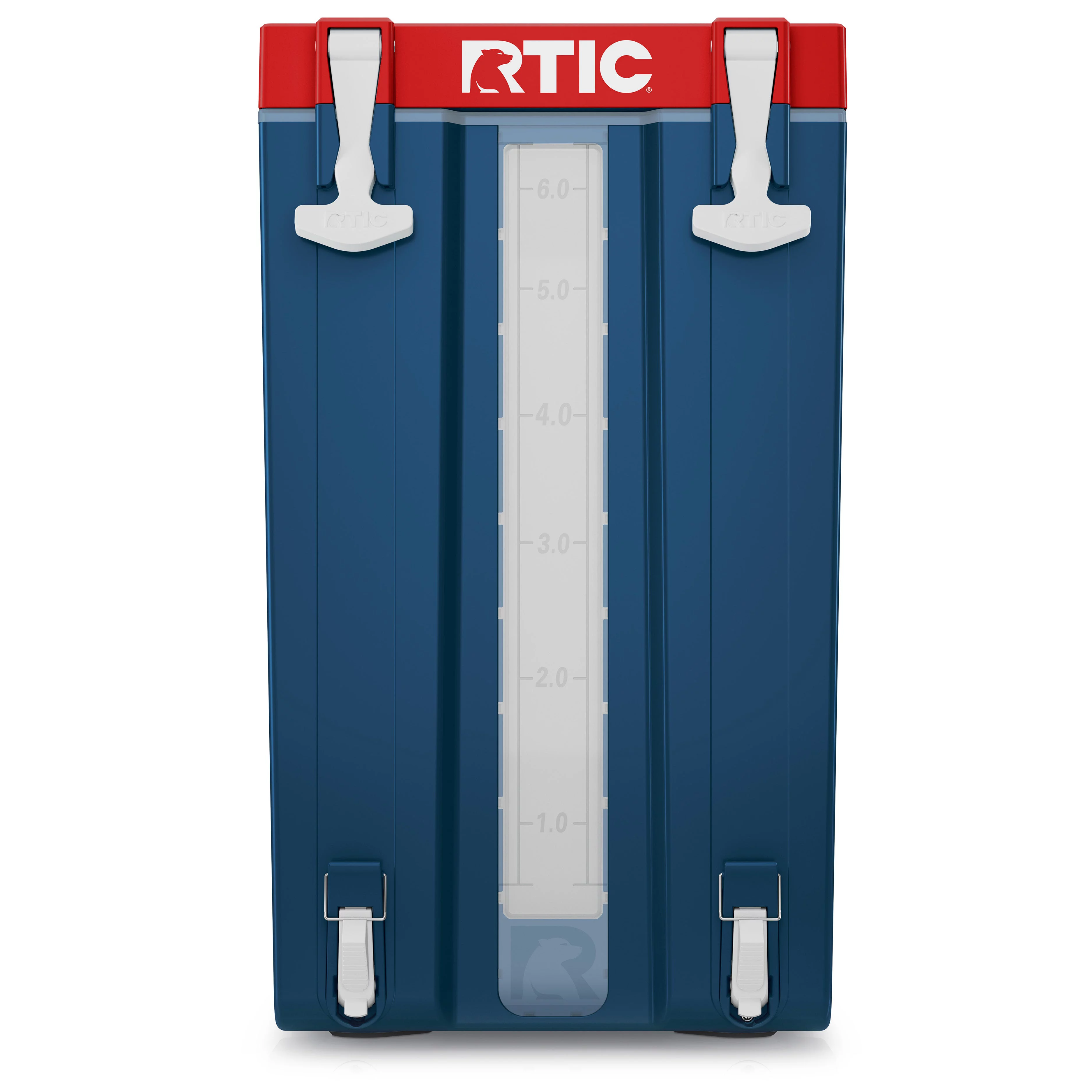 RTIC Halftime Water Cooler 6 Gallon Portable Carrier Container, Drink Beverage Dispenser, Stackable with 2 Taps, Bottleless, BPA-Free, for Sports, Camping, BBQ, Parties, Picnic, and More, Patriot