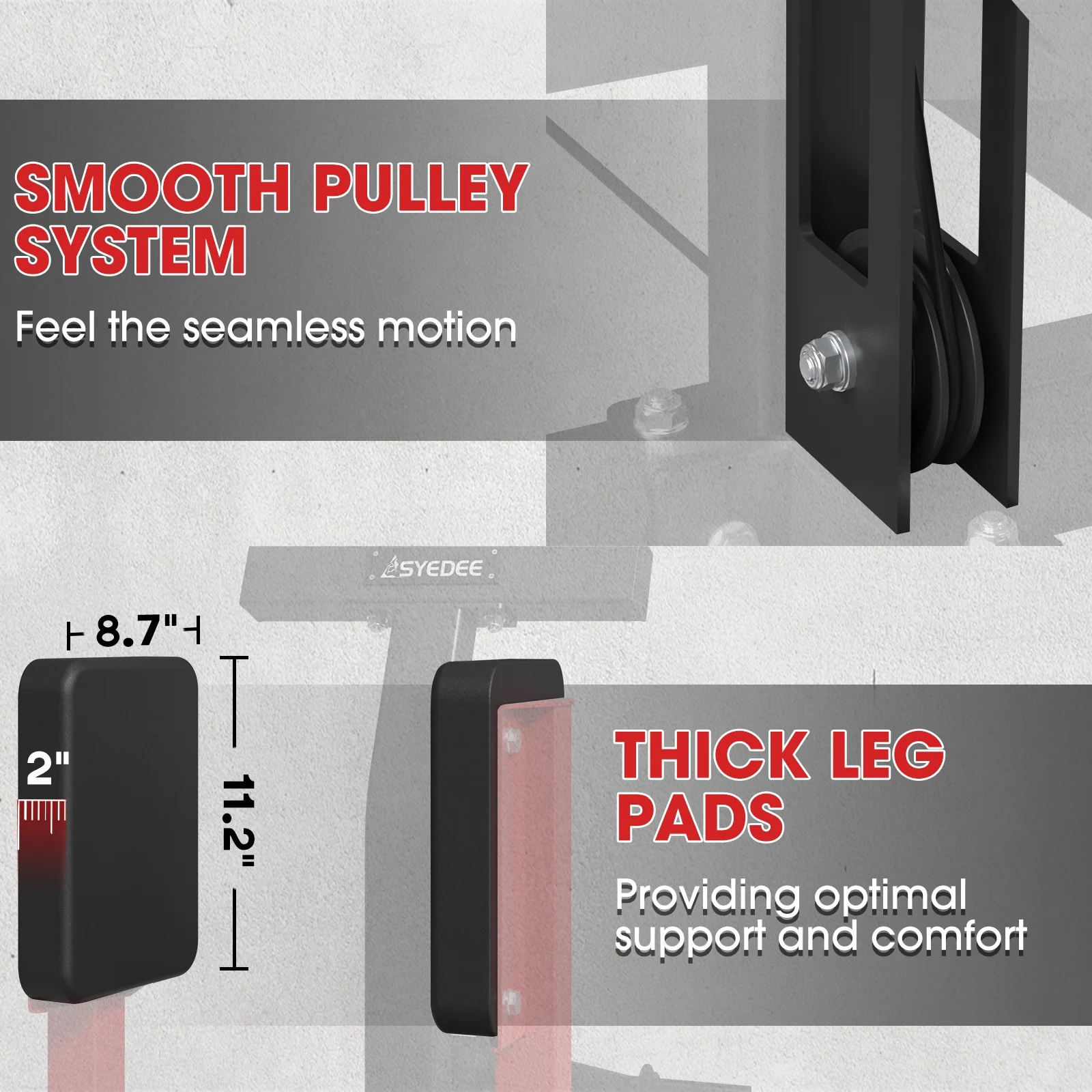 Syedee Standing Hip Abductor Machine, 450lbs Plate-Loaded Inner Thigh Machine, Thigh Master Hip Trainer, Hip Thrusters for Home Gym Hip Training